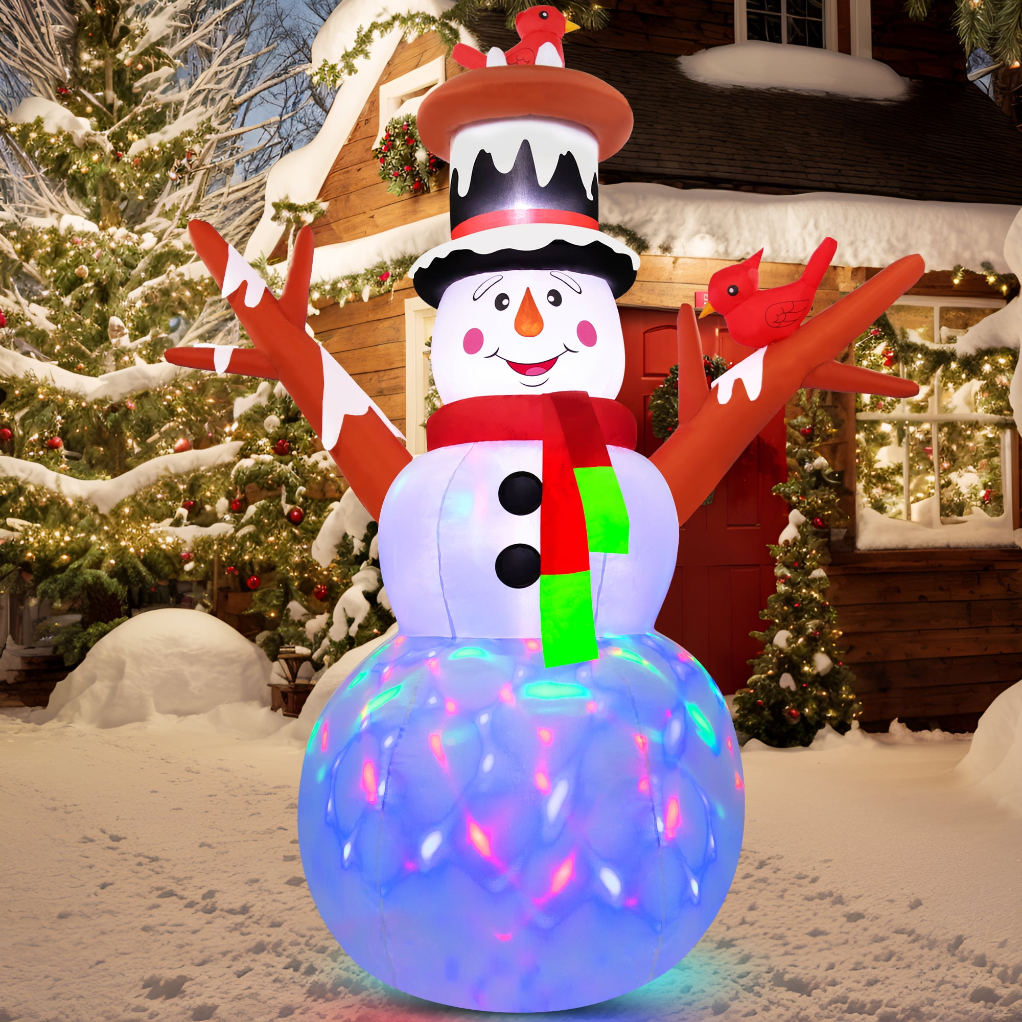 Firstness 7ft Christmas Inflatables Snowman Blow ups Xmas Decor with LED Light for Outdoor Decoration - Image 4