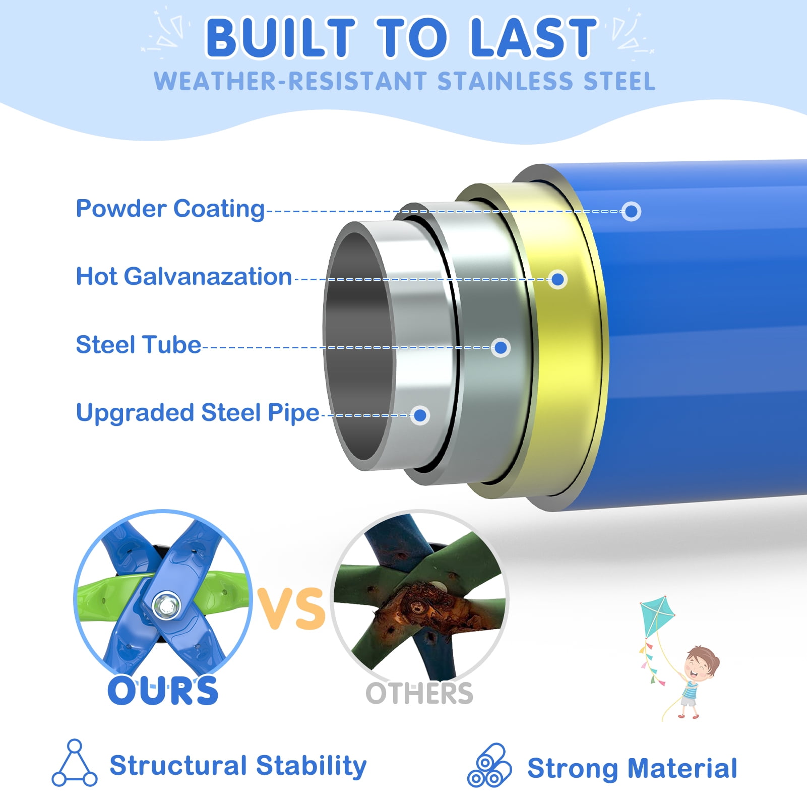 WOSTOO 10FT Climbing Dome,Kids Dome Climber Jungle Gym Outdoor Toddler Play Set for Kids 3-10 Year Outdoor Play , Supports up to 880lbs - Image 8