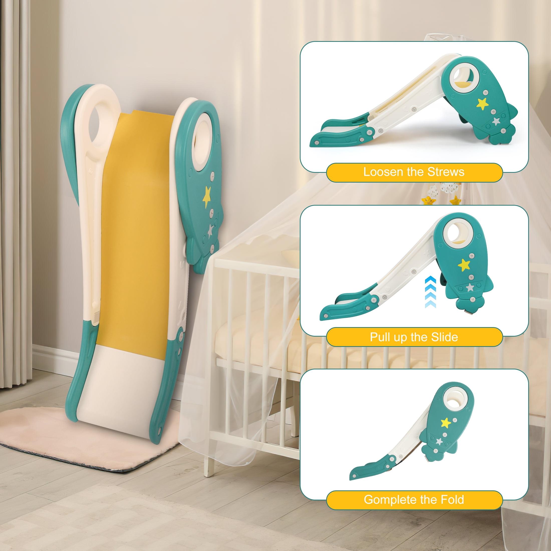 Crtynell Kids Slide, Indoor or Outdoor Slide for Toddlers, Toddler Toy Climbing Slide Playset, Handheld Game for Kids - Image 3