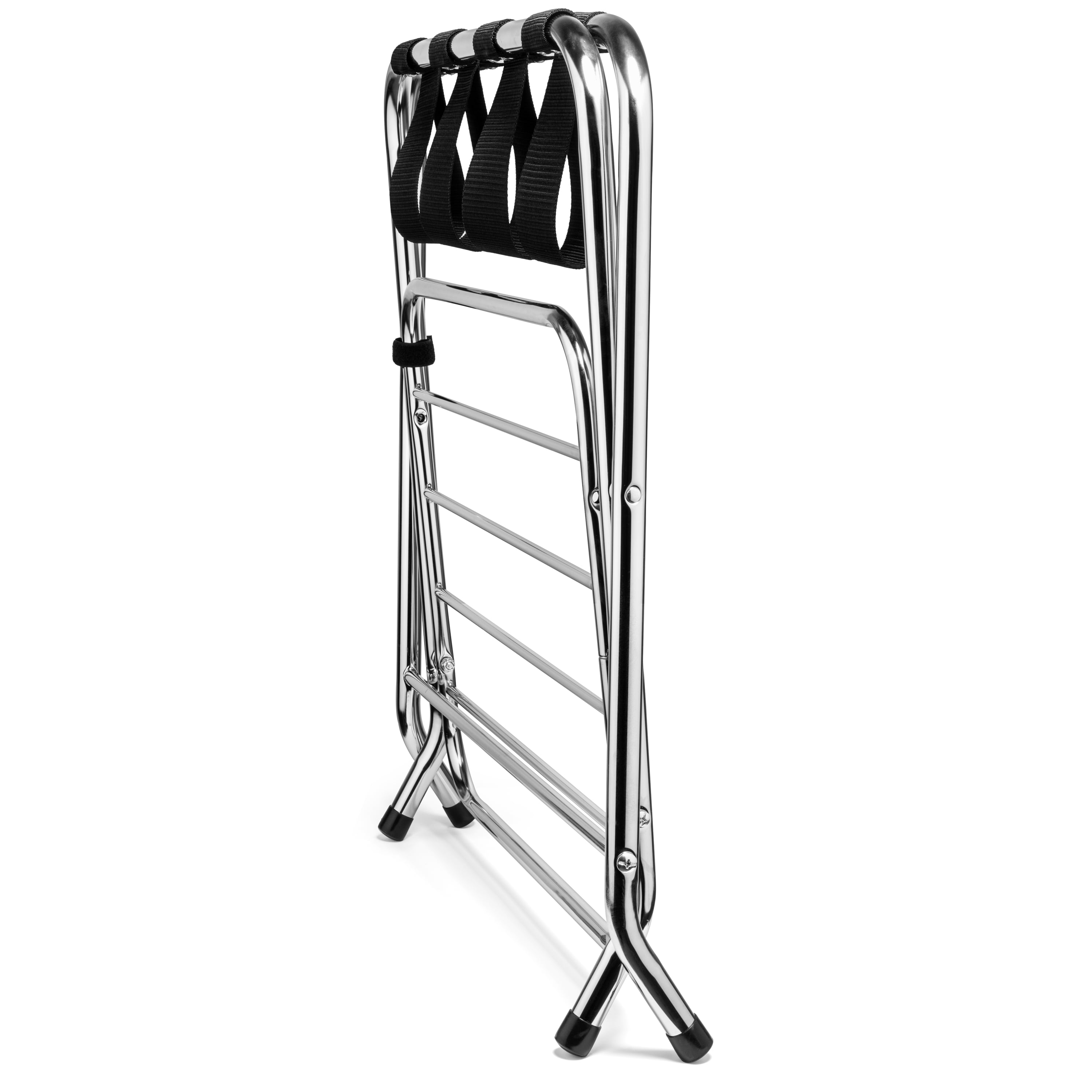 USTECH - Foldable Metal Luggage Rack with Extra Shelf, Heavy Duty Suitcase Stand for Guest Room, Bedroom, Hotel or Travel - Image 4