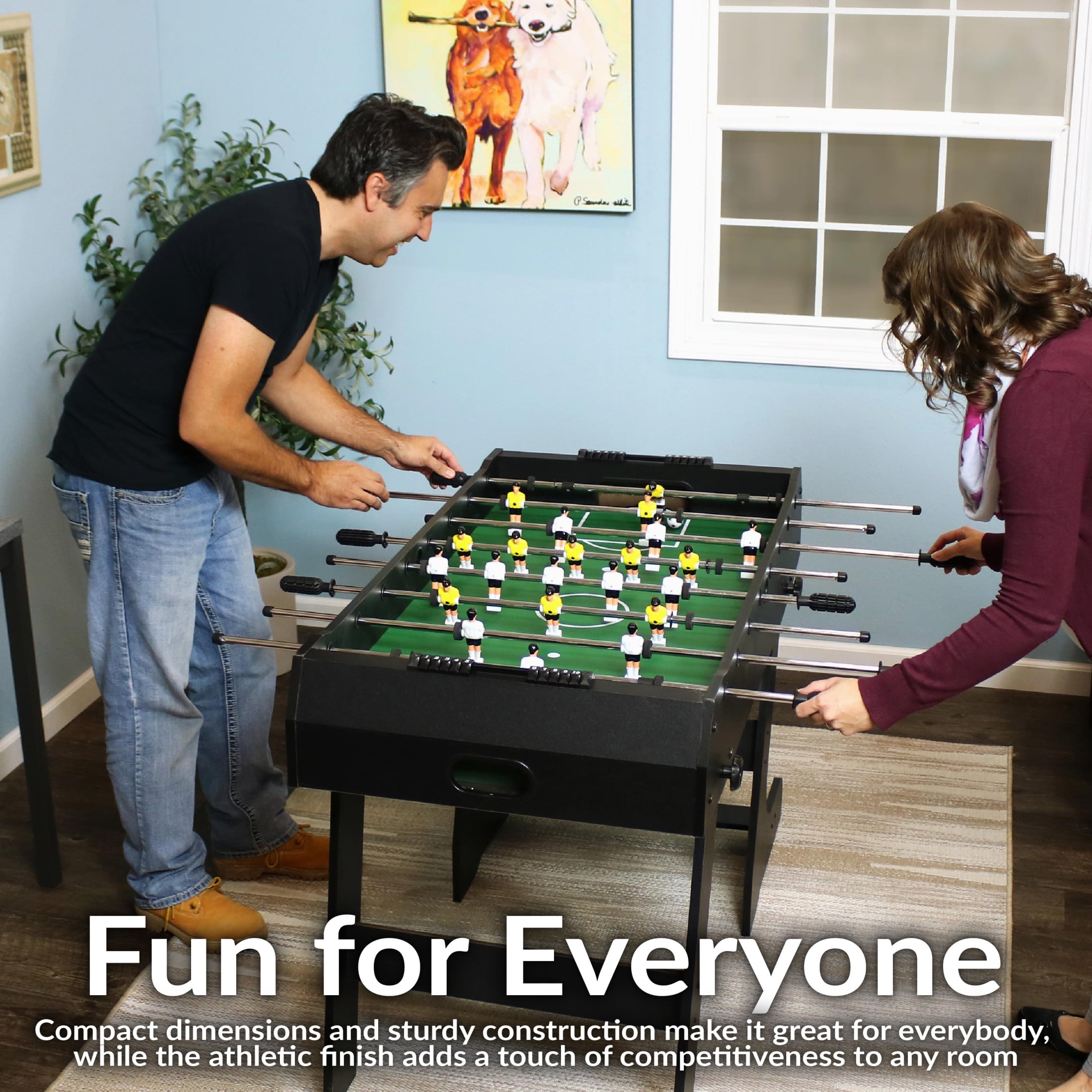 Sunnydaze 2-Player Folding Indoor Foosball Table, Black - Image 4