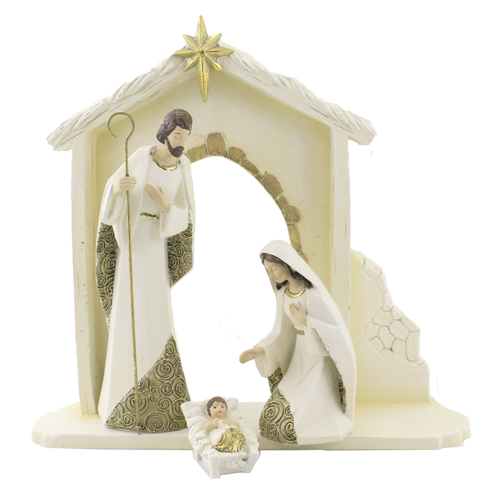 Ivory and Gold Christmas Nativity 10 Piece Set Holiday Decoration New 31379 - Image 3