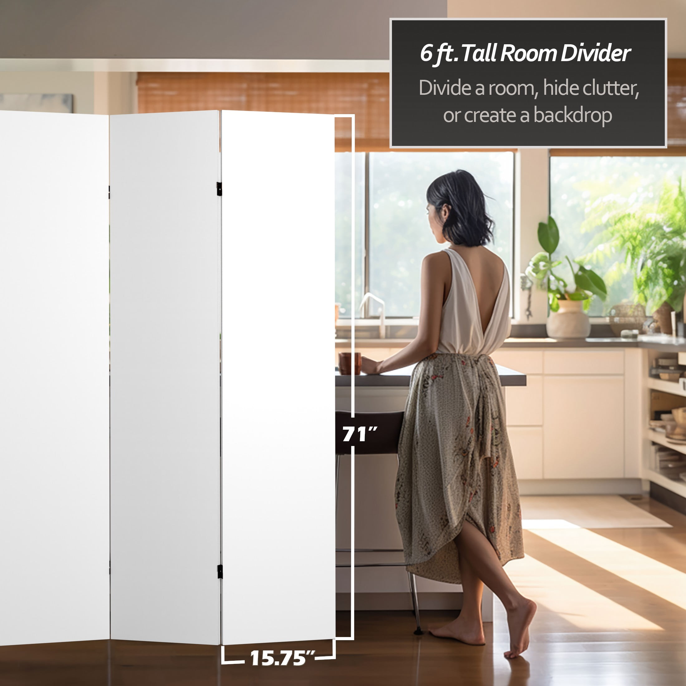 Red Lantern 6 ft. Tall Do It Yourself Canvas Room Divider - 6 Panel - Image 5