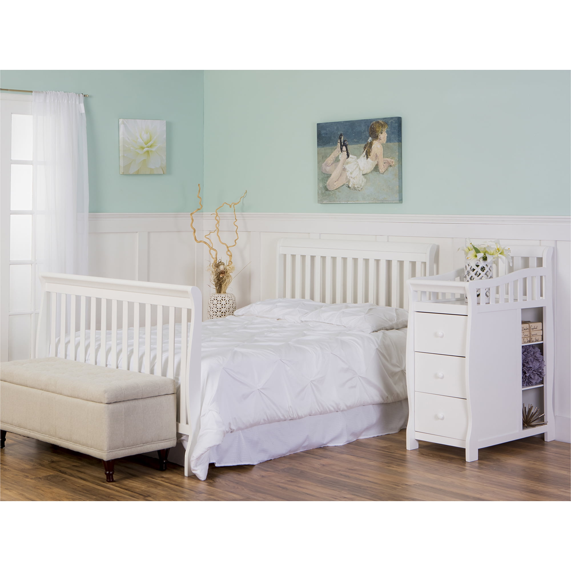 Dream On Me 5 in 1 Brody Convertible Crib With Changer in White - Image 5