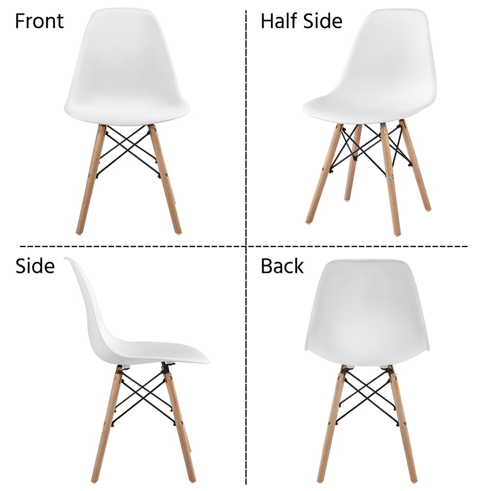 Alden Design Modern Dining Chairs, Set of 4, White - Image 7