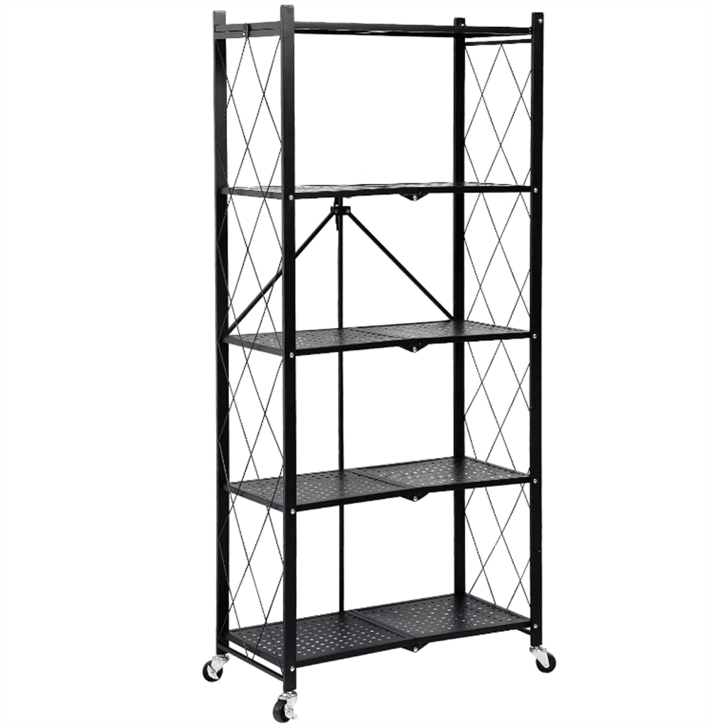 ZOUYUE Foldable Heavy-Duty 5-Tier Storage Shelf Unit, Black - Image 8