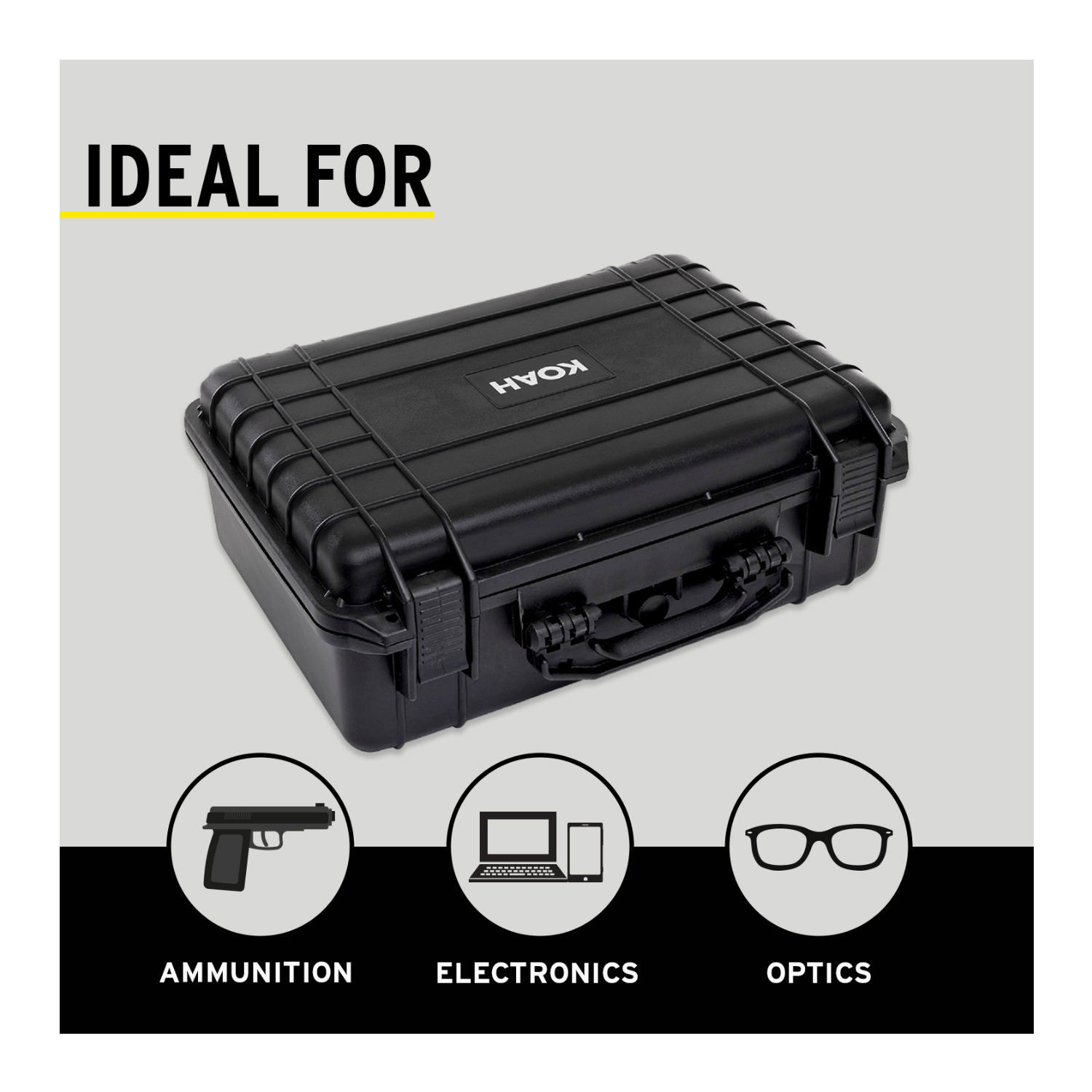 Koah Weatherproof Hard Case with Customizable Foam (18 x 14 x 7 Inch, 2-Pack) - Image 6