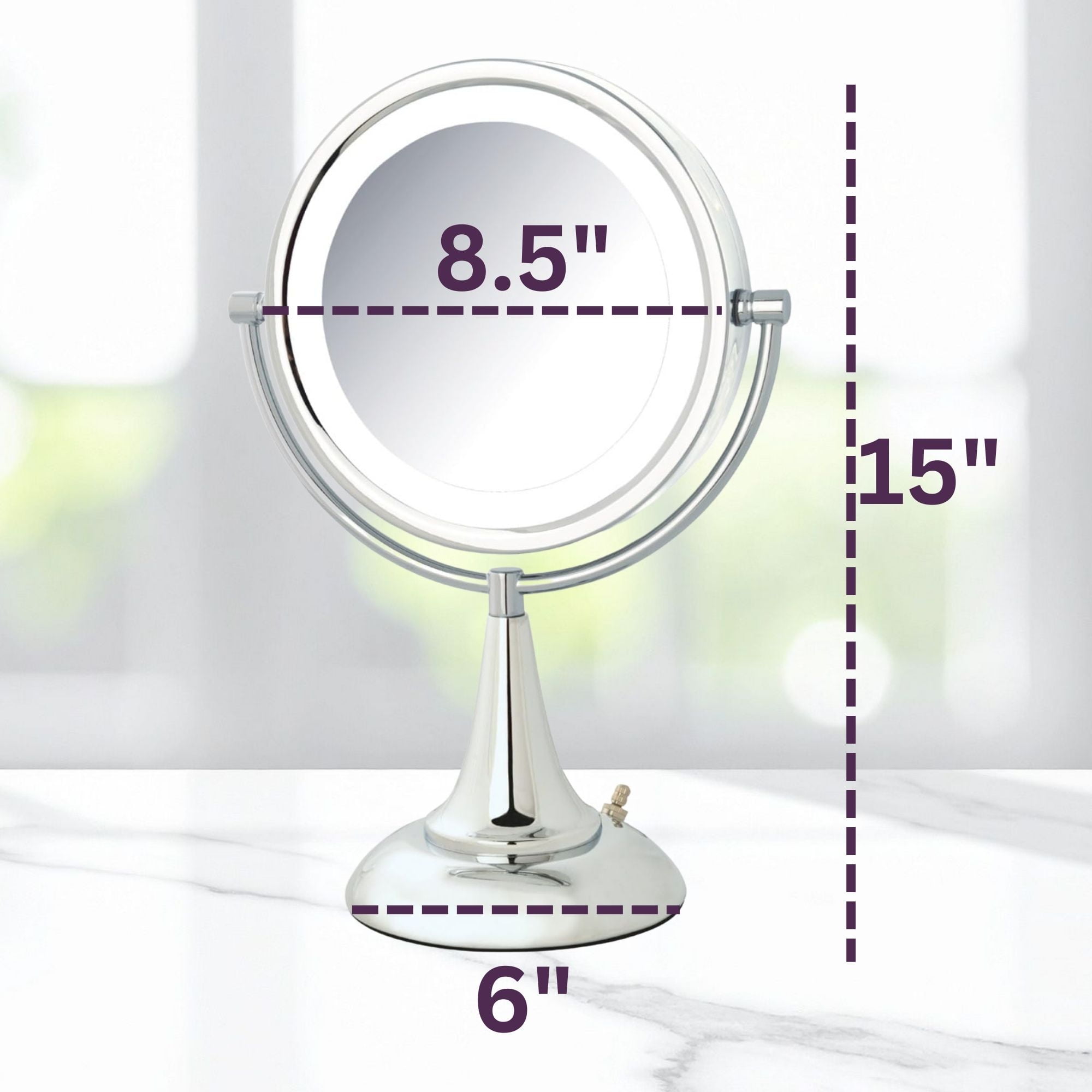 Jerdon 8X Magnifying Mirror with Lighting - Plug-In Makeup Mirror with Multiple Light Settings in Chrome Finish - Model HL8510CL - Image 8