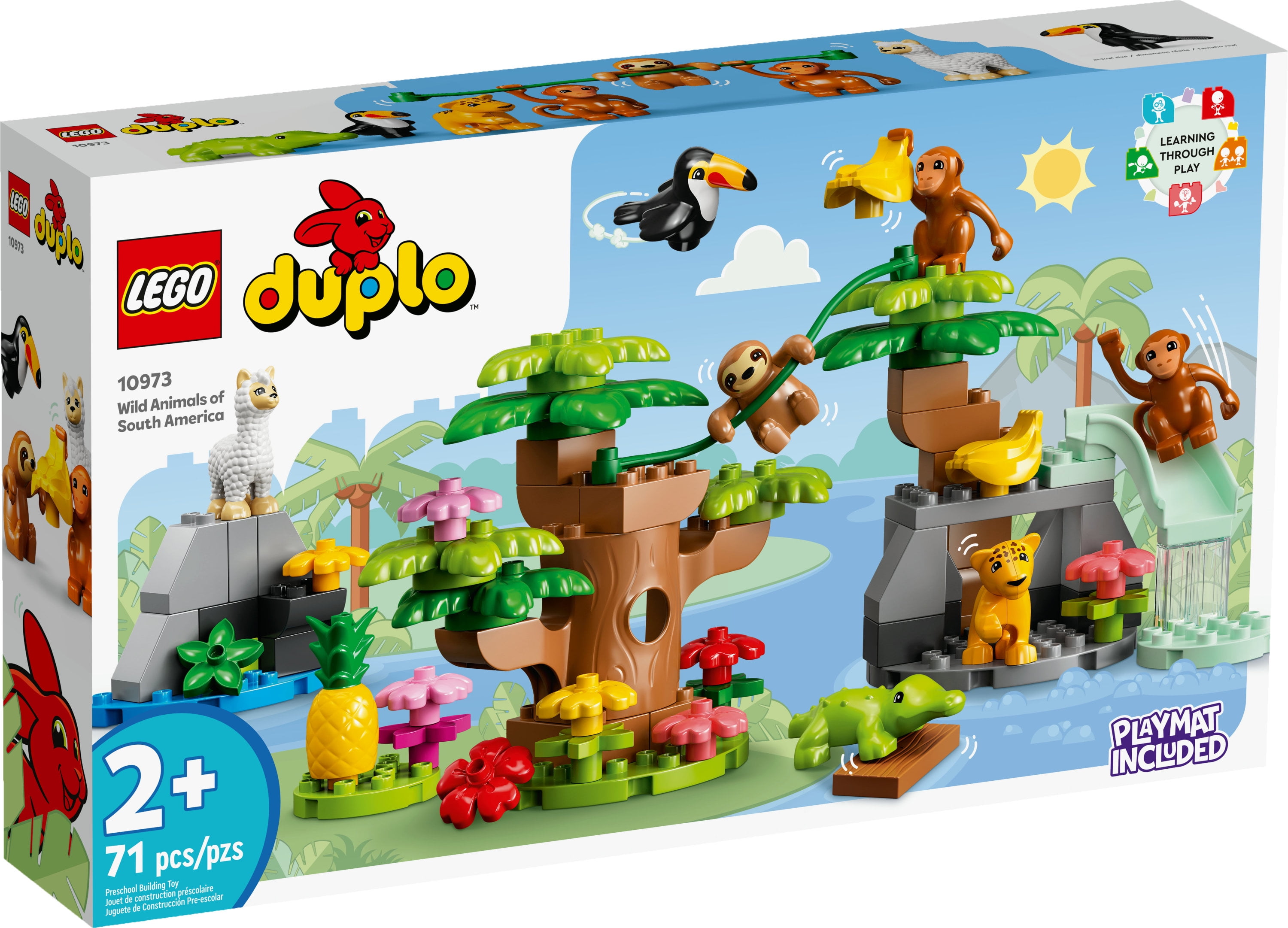 LEGO DUPLO Wild Animals of South America 10973 Educational Set - Featuring 7 Toy Animal Figures and Jungle Playmat, Early Learning and Motor Skill Toys for Toddlers, Girls, Boys, and Kids Ages 2+ - Image 5