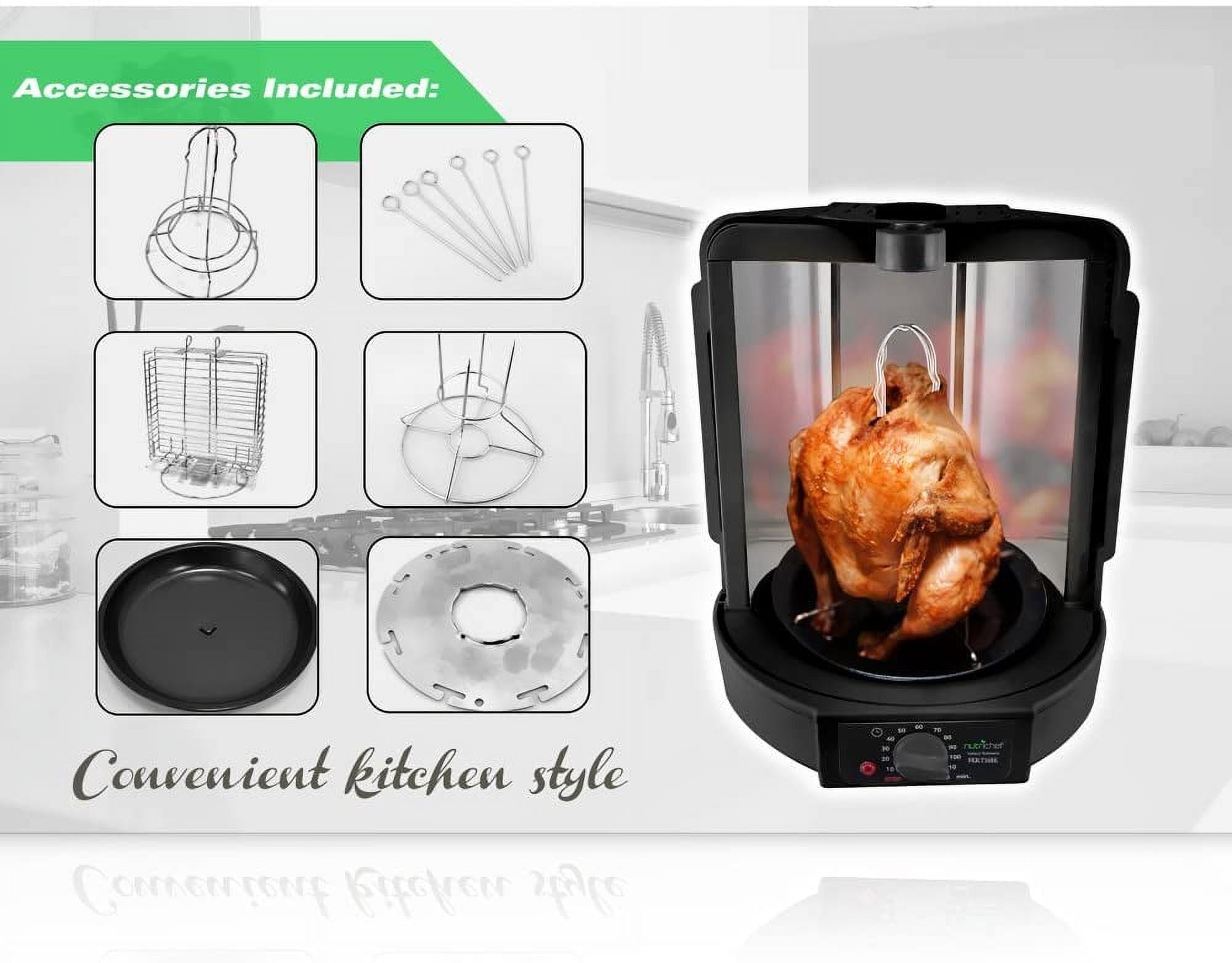 Vertical Countertop Rotisserie Rotating Oven (Black) - Image 3