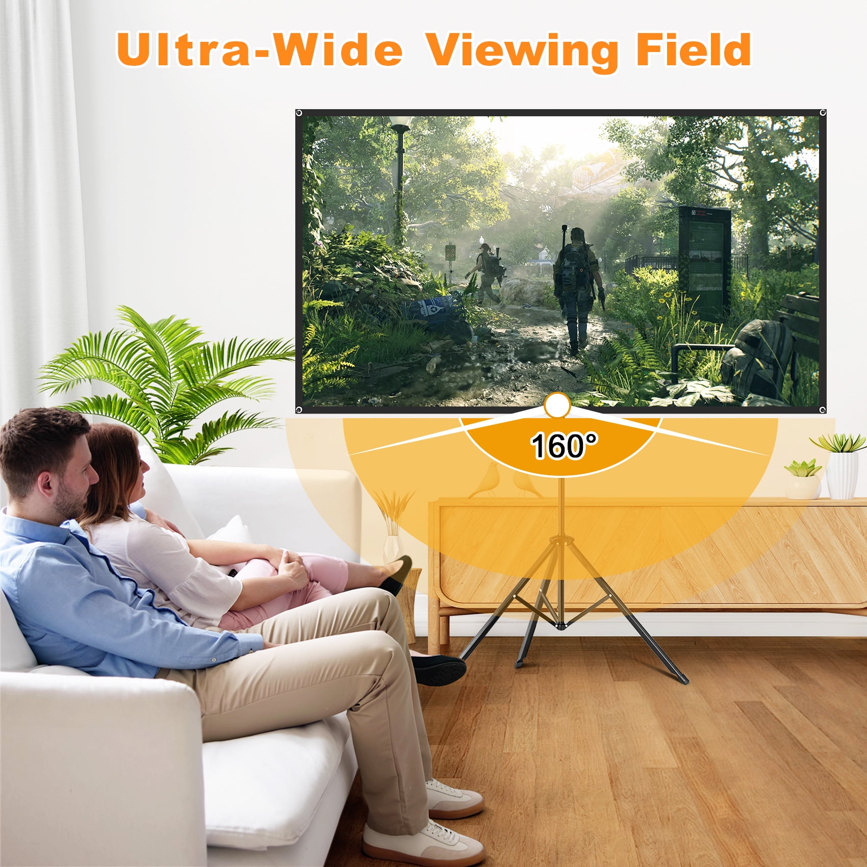 Visulapex Outdoor Projector Screen with Stand 80 inch, Portable Projector Screens for Outside Theater Home Backyard Movies - Image 8
