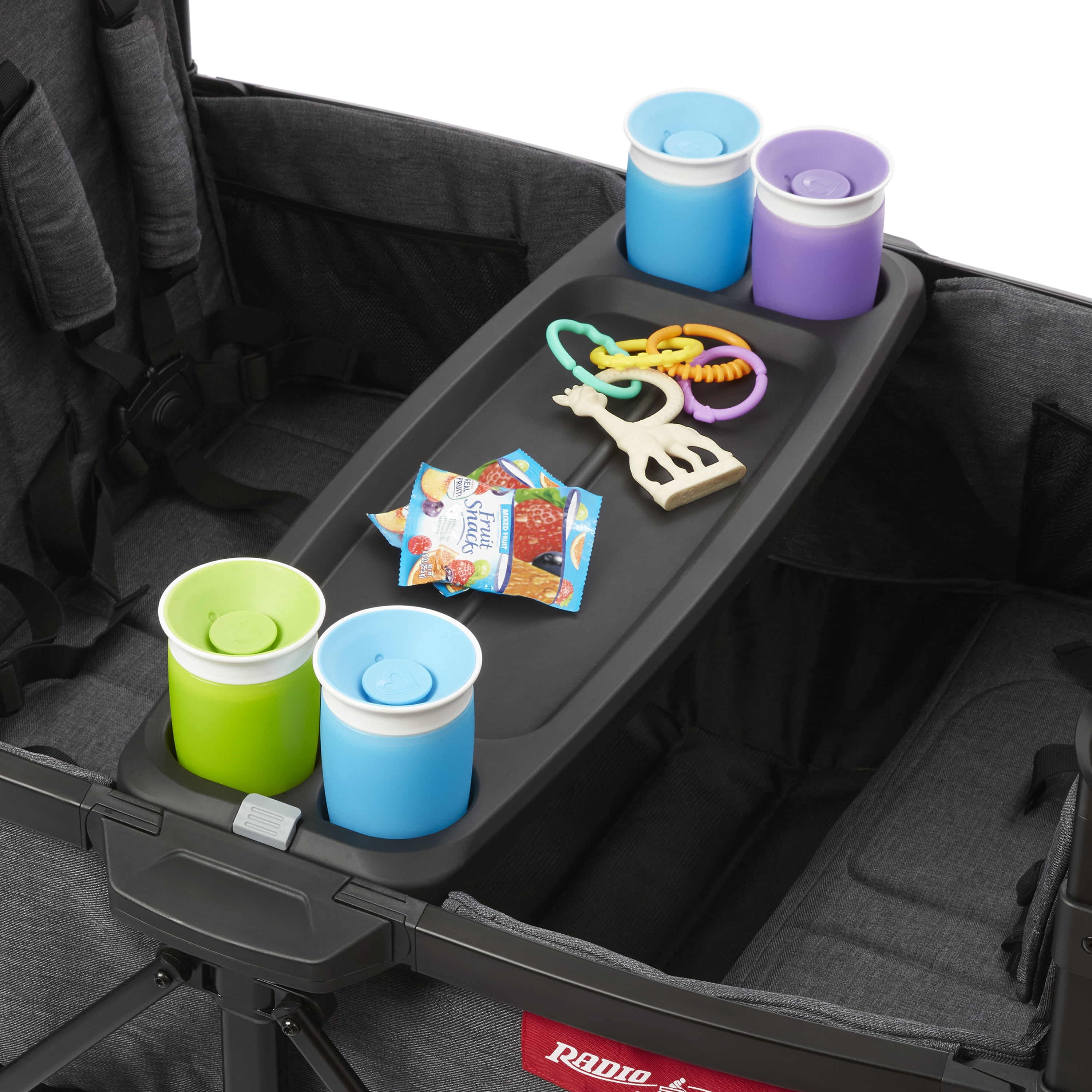 Voya Quad Stroller Wagon by Radio Flyer, 4-Seat for Kids Ages 6 Months+, Gray - Image 4