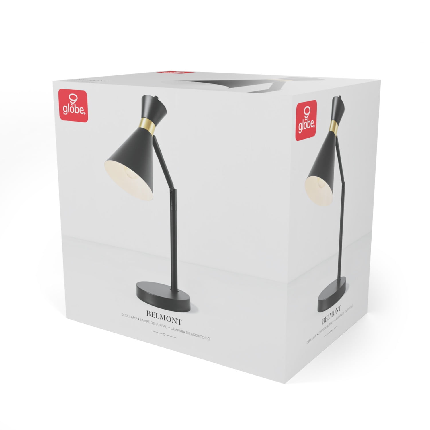 16" Matte Black Desk Lamp with Matte Brass Accents and Metal Shade - Image 9