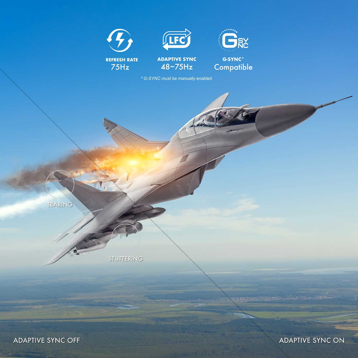 Viotek FI32DB 32-Inch IPS QHD Ultra-Slim Monitor 75Hz 1440P Ultra-Vivid Mode FreeSync/G-Sync Compatible - Image 5