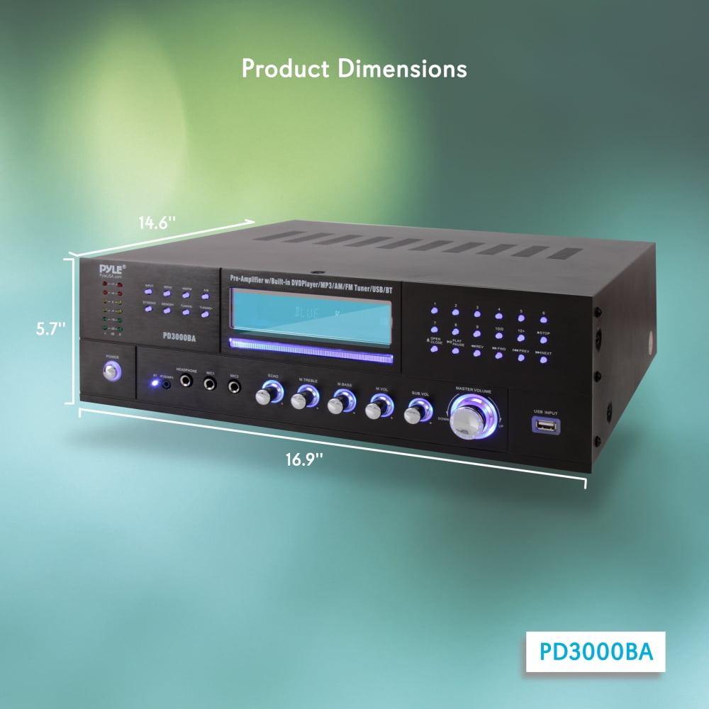 Pyle PD3000BA Home Theater Bluetooth Audio and Video Stereo Receiver - Image 4