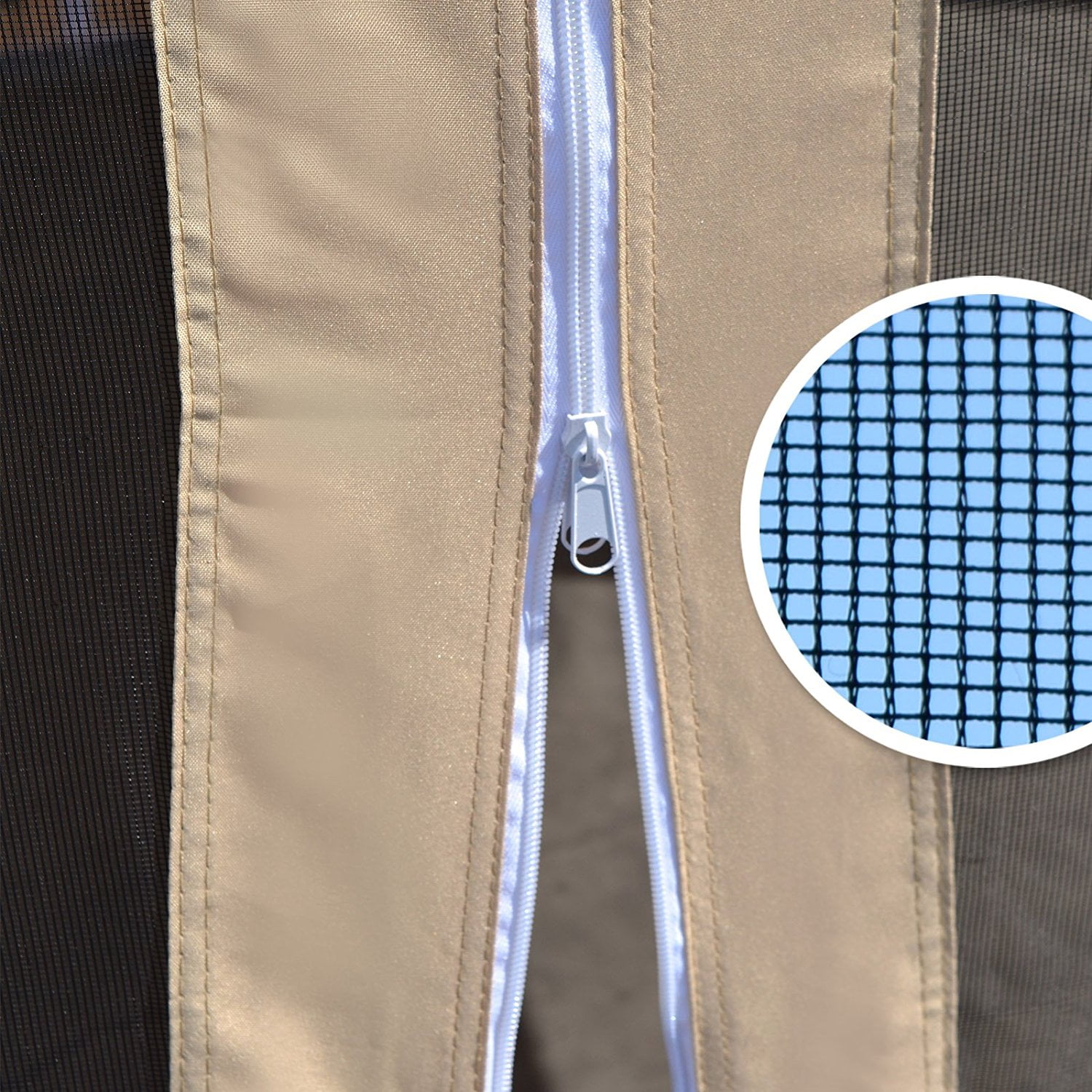 Sunrise 10'x6.4' Mesh Wall Sidewalls for Pop Up Canopy Screen Room, 4-Pieces, Walls Only, Beige - Image 4