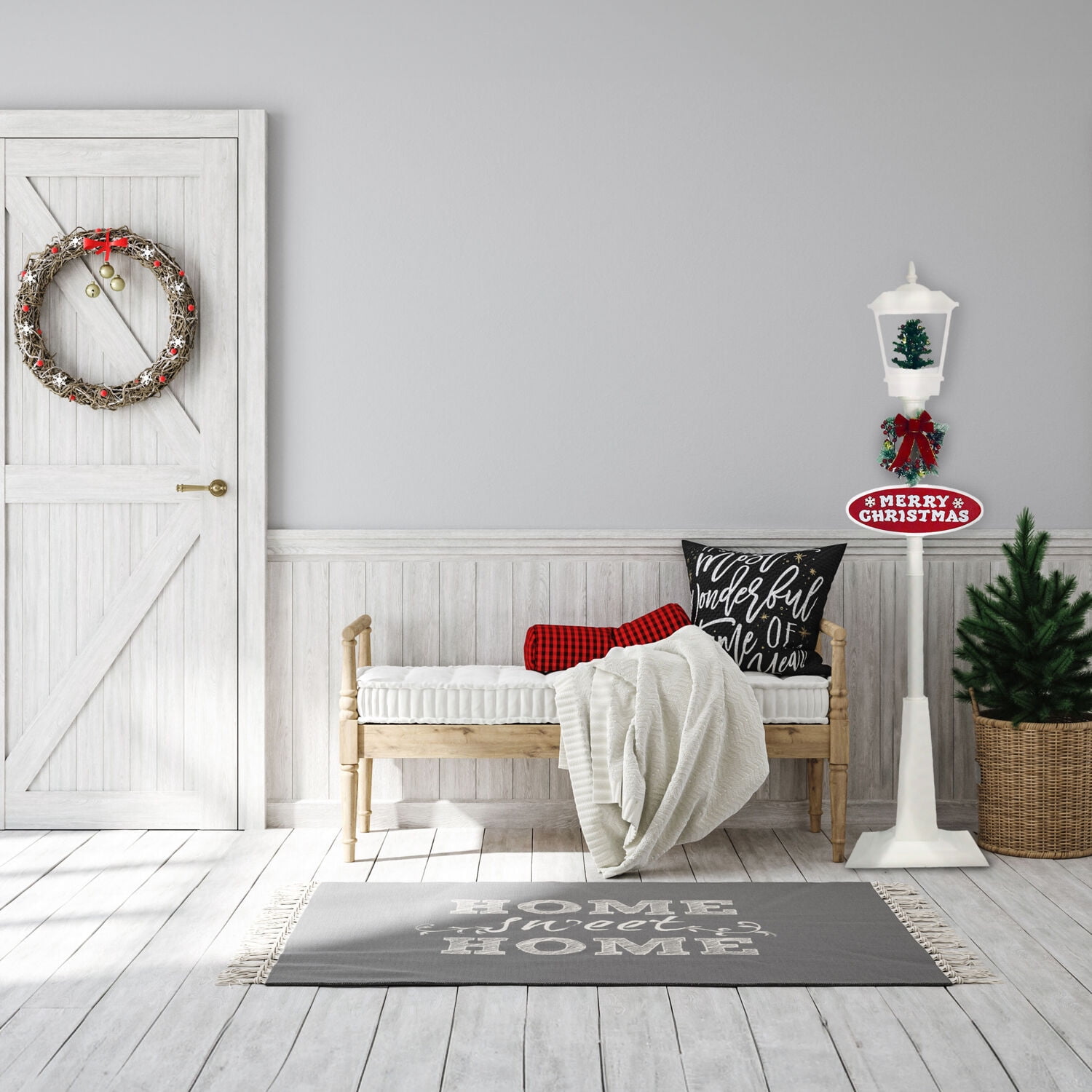 Fraser Hill Farm 5.9 ft Musical Snowy Christmas Street Lamp in White, FSL071A-WHT - Image 9