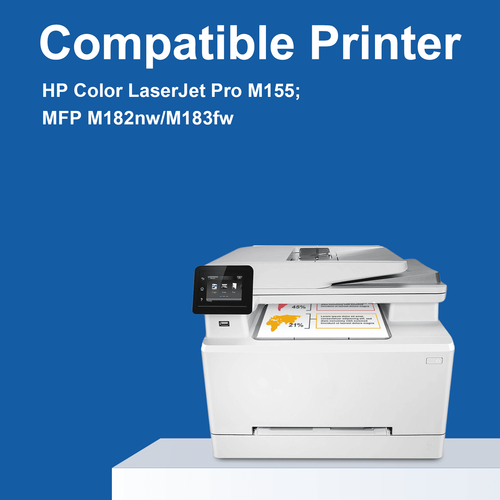 215A Toner for HP 215A Toner Cartridge Set W2310A with Chip Compatible for HP Color Laser Jet Pro MFP M183fw M182nw M182 Printer (Black Cyan Magenta Yellow) - Image 3