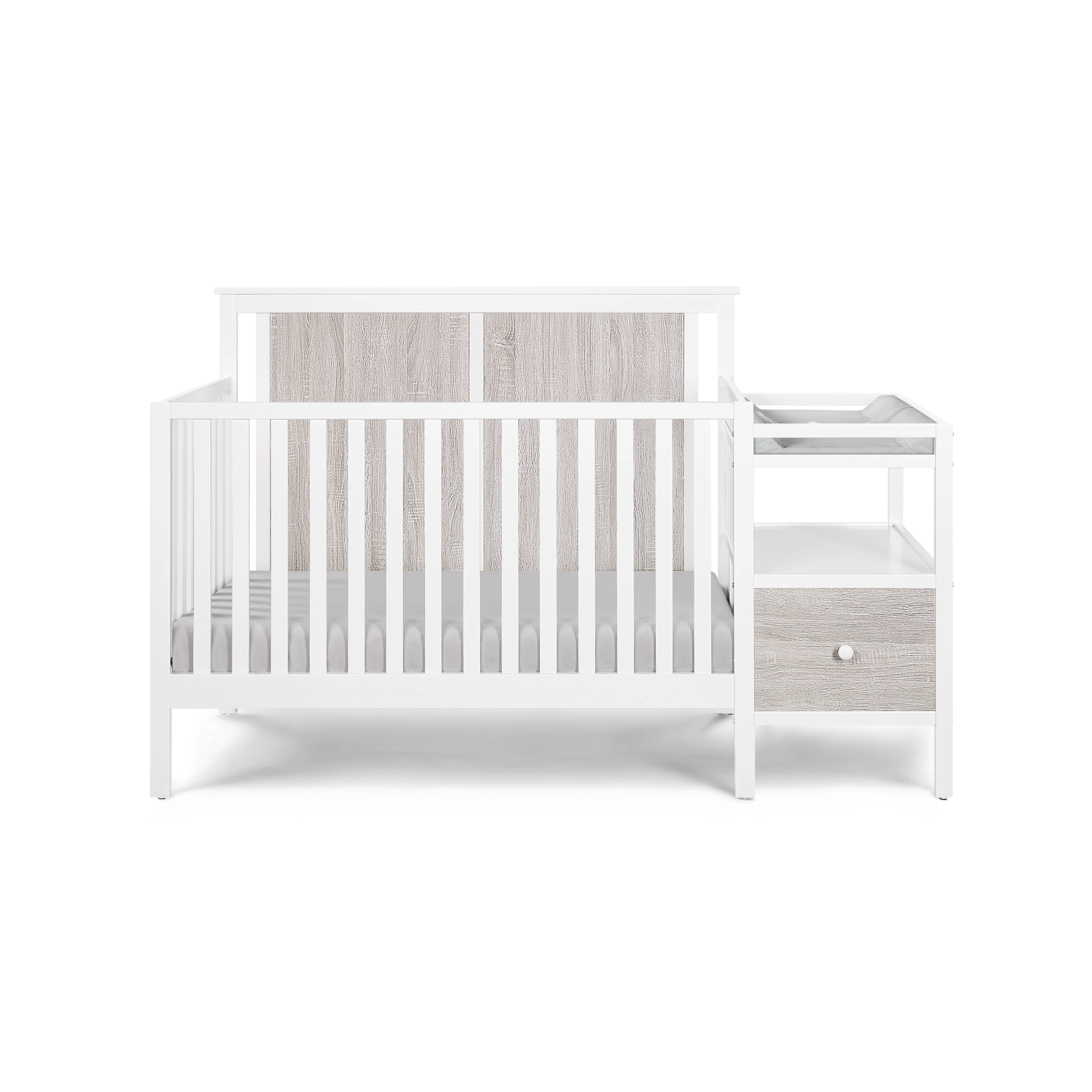Suite Bebe Connelly 4-in-1 Convertible Crib and Changer Combo, White - Image 4