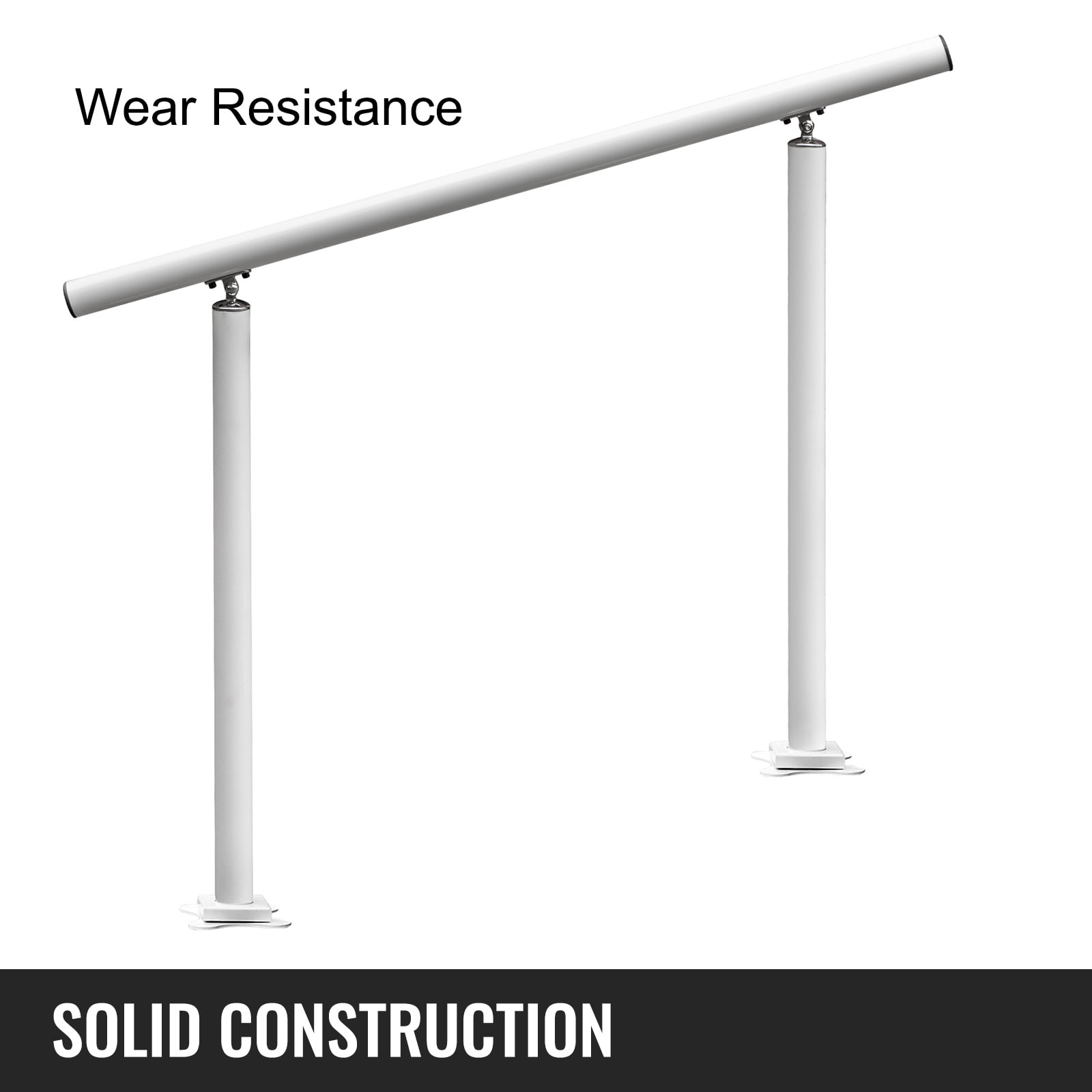 VEVOR 3 FT Handrail Adjustable from 0 to 60 Degrees, 34 inch Outdoor Handrail, Outdoor Stair Railing Handrail for White Aluminum Stair Railing for Garden, Office Area - Image 7