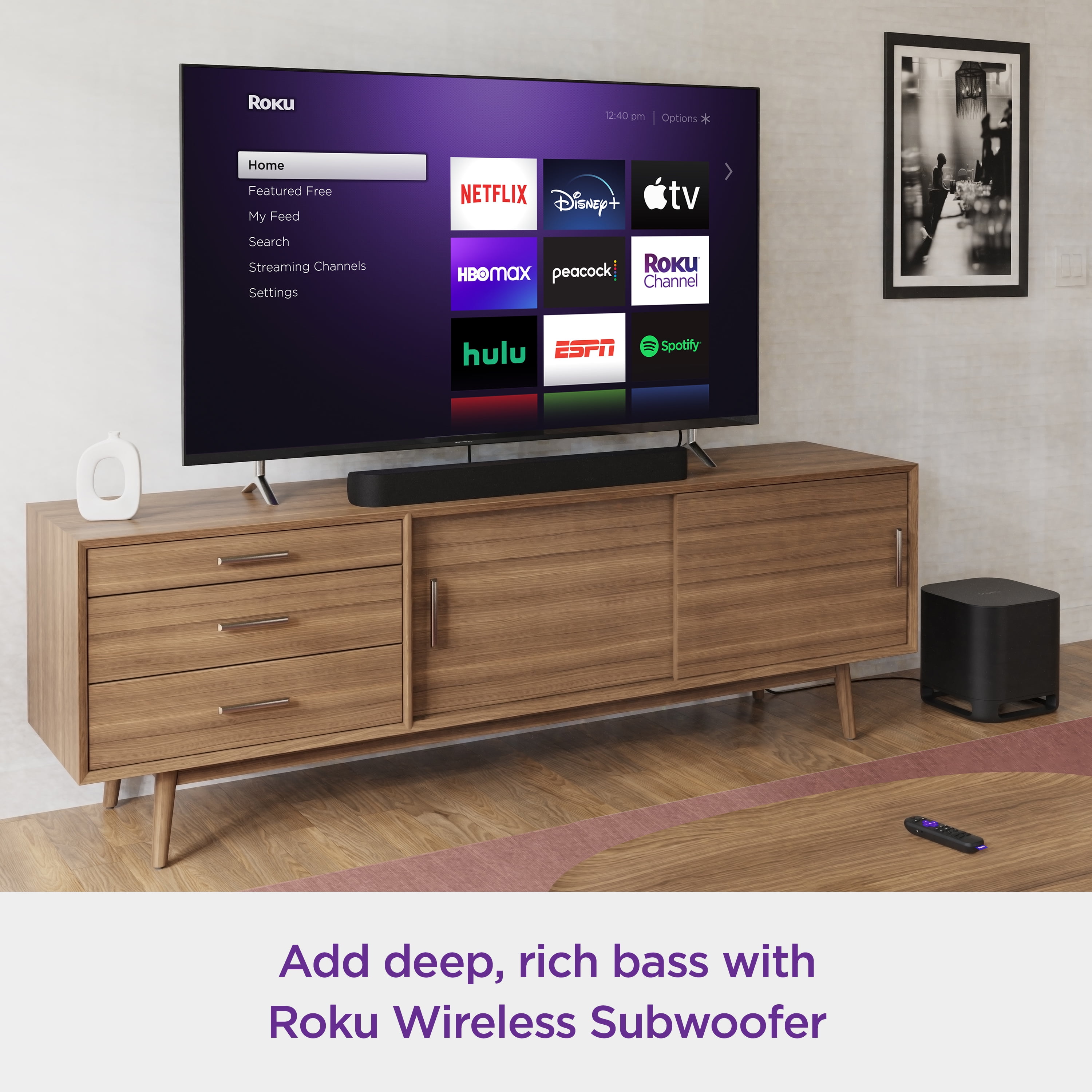 Roku Streambar Pro 4K/HD/HDR Streaming Player, Cinematic Sound, with Voice Remote, Private Listening, Premium HDMI Cable - Image 12