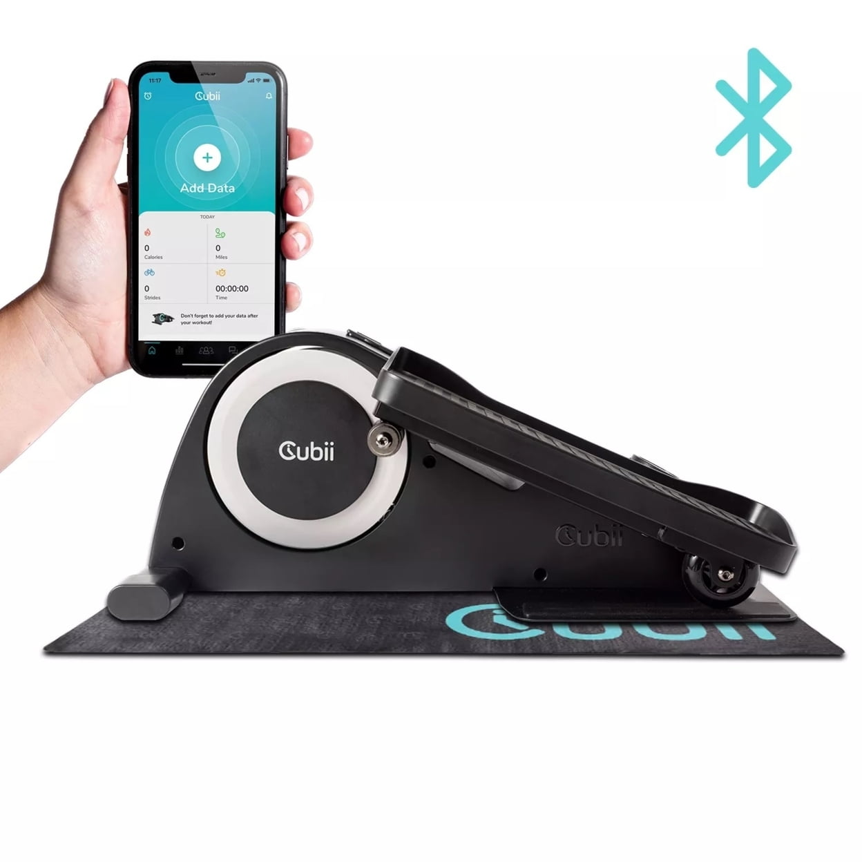 Cubii JR1+ Compact Under Desk Elliptical Bundle with Non-Slip Mat - 8 Levels of Resistance, LCD Display, Whisper Quiet w/ Bluetooth Foot Pedal Exerciser Home Workout Machine for Adults to Seniors - Image 13