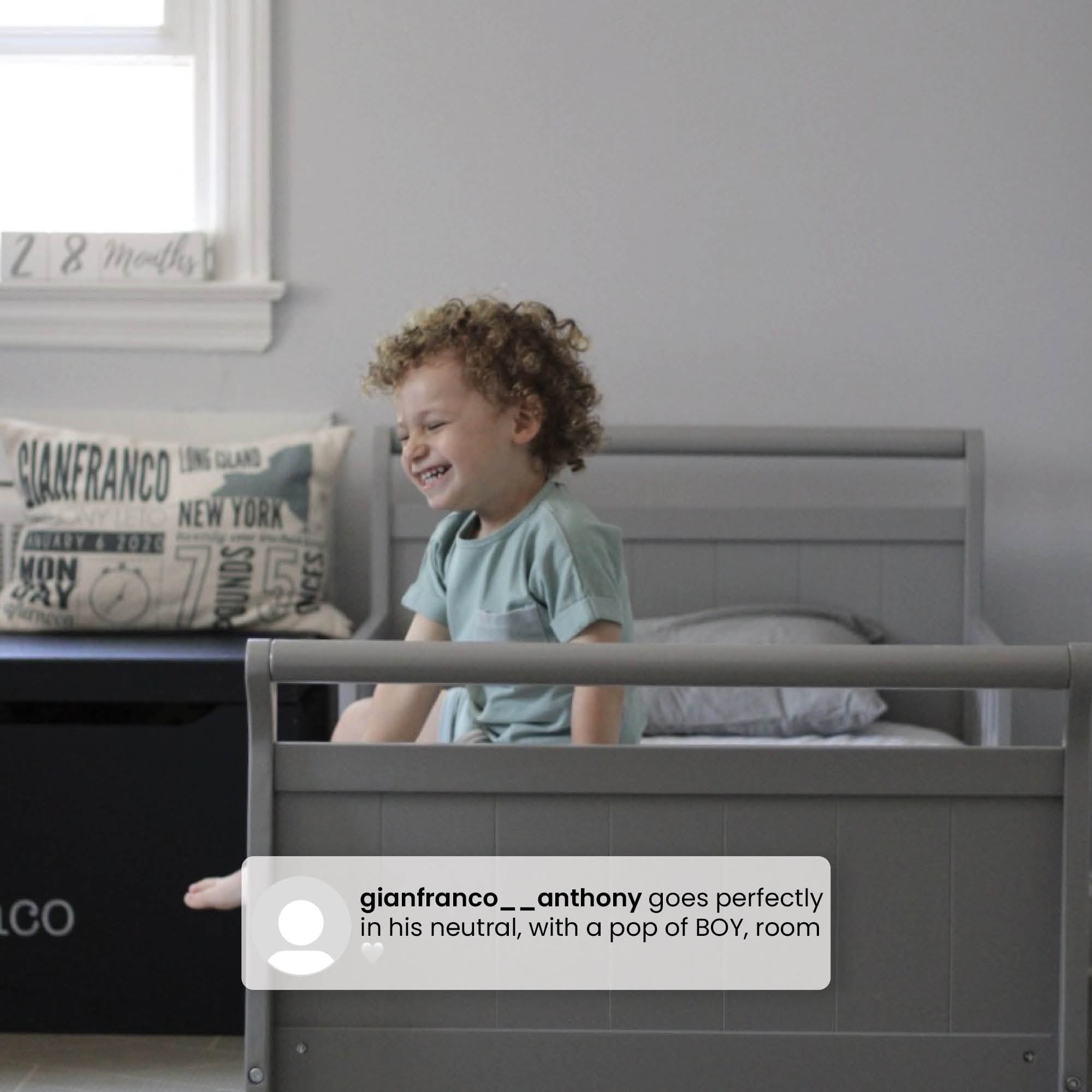 Delta Children Wood Sleigh Toddler Bed - Greenguard Gold Certified, Grey - Image 3