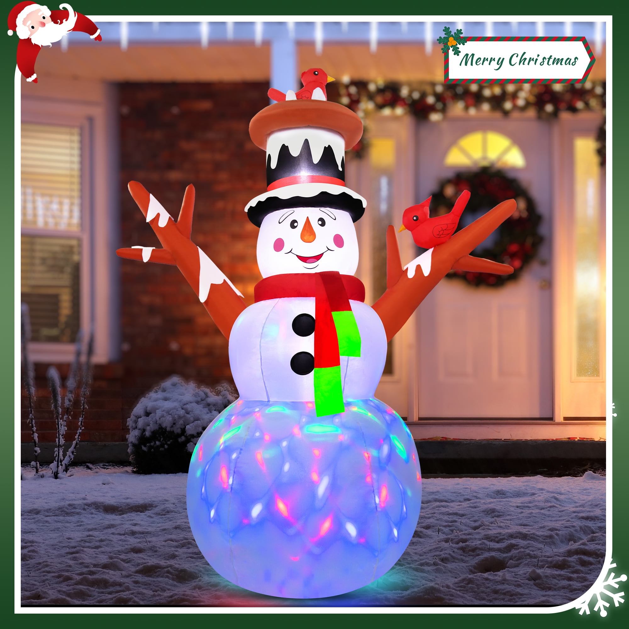 Firstness 7ft Christmas Inflatables Snowman Blow ups Xmas Decor with LED Light for Outdoor Decoration - Image 5