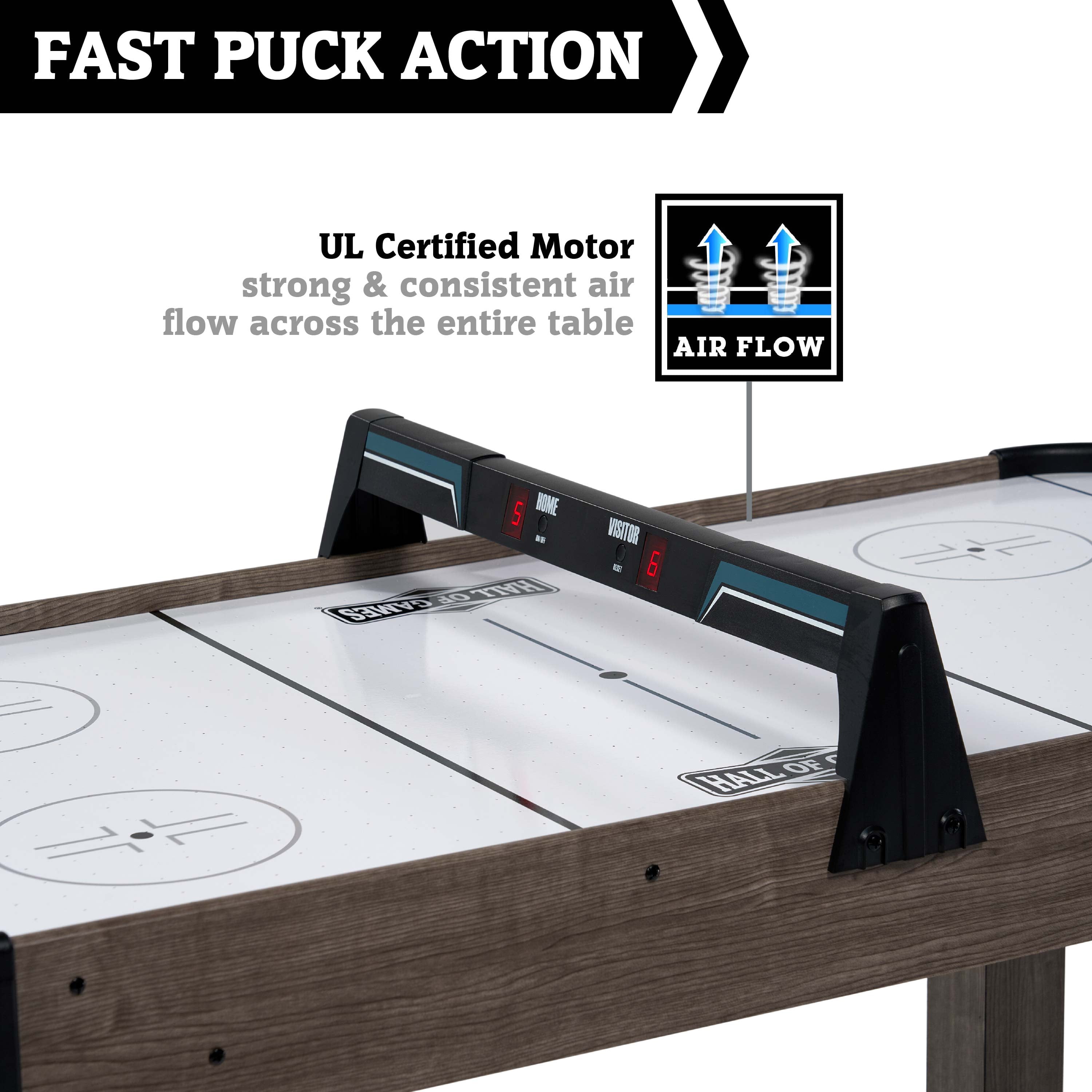 4 ft. Charleston Air Hockey Table with Accessories, 48 inch x 24 inch x 30 inch by Hall of Games - Image 6