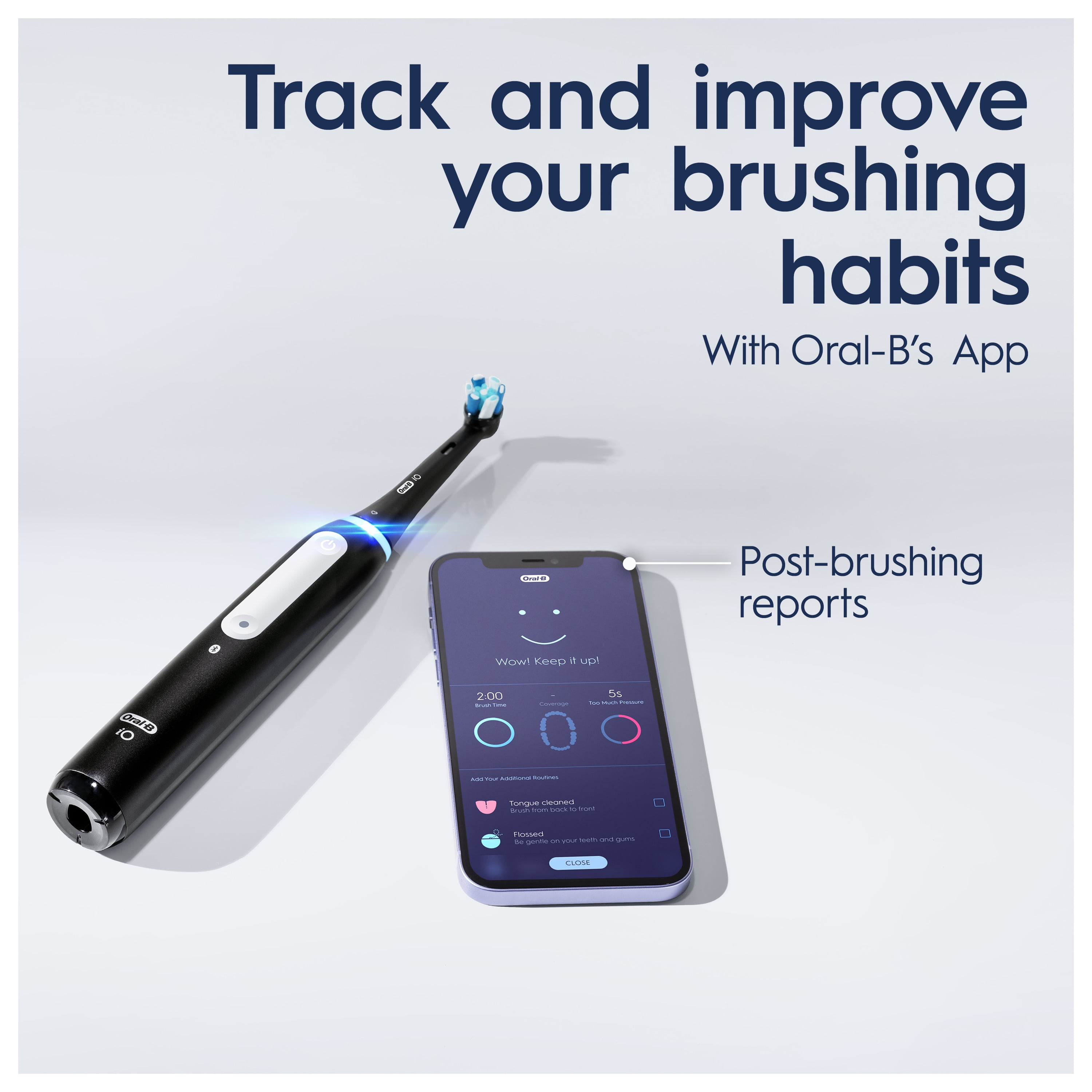 Oral-B iO Series 4 Rechargeable Electric Toothbrush with Toothbrush Head, Black, 1 Count - Image 9