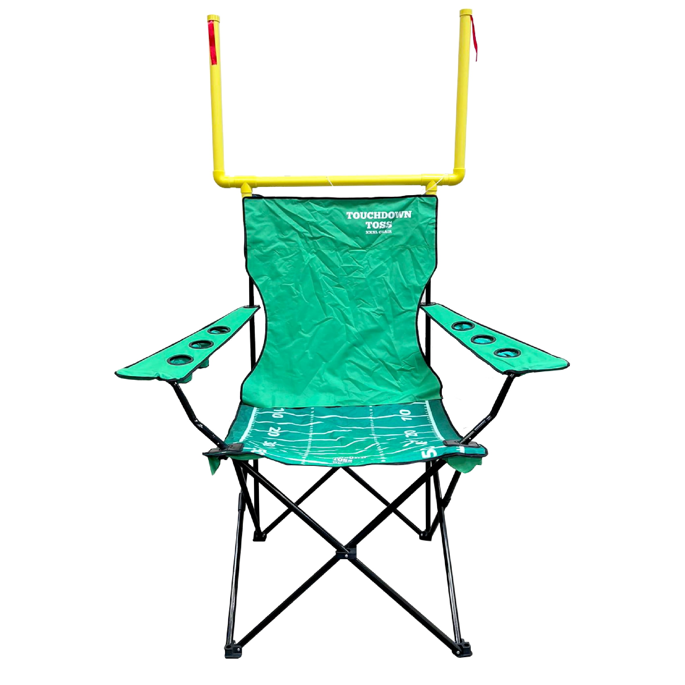XXL Giant Football Toss Game & Tailgating Chair Combo - 8’ Tall - Outdoor Football Game for 2-4 people – Includes Footballs, Air Pump, Kicking Tee & Storage Bag – Tailgating, Backyard, Beach & Parks - Image 5