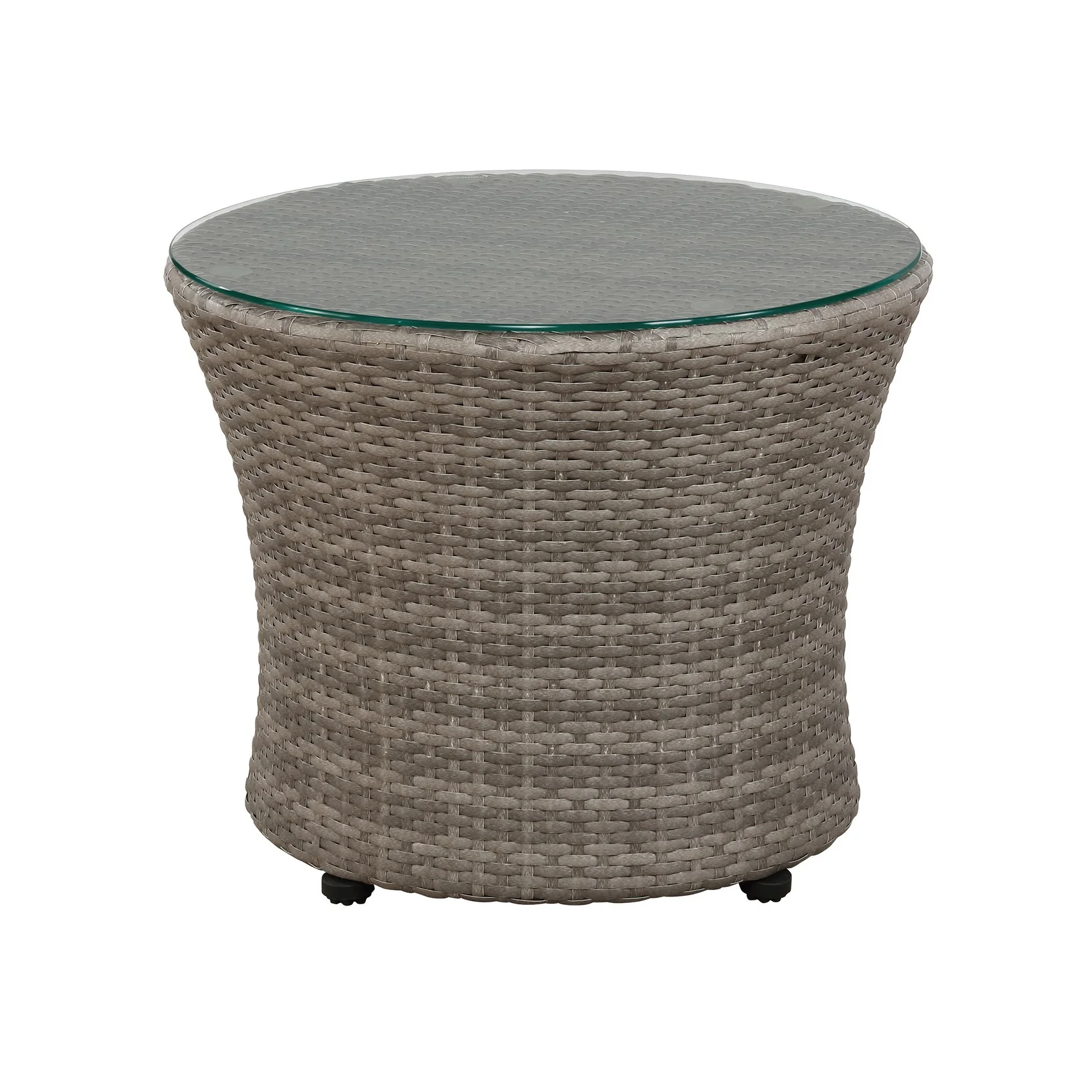 Alaterre 2-Person Wicker Patio Set – 3-Piece Outdoor Furniture with Chairs & Glass Top Table, Gray - Image 3