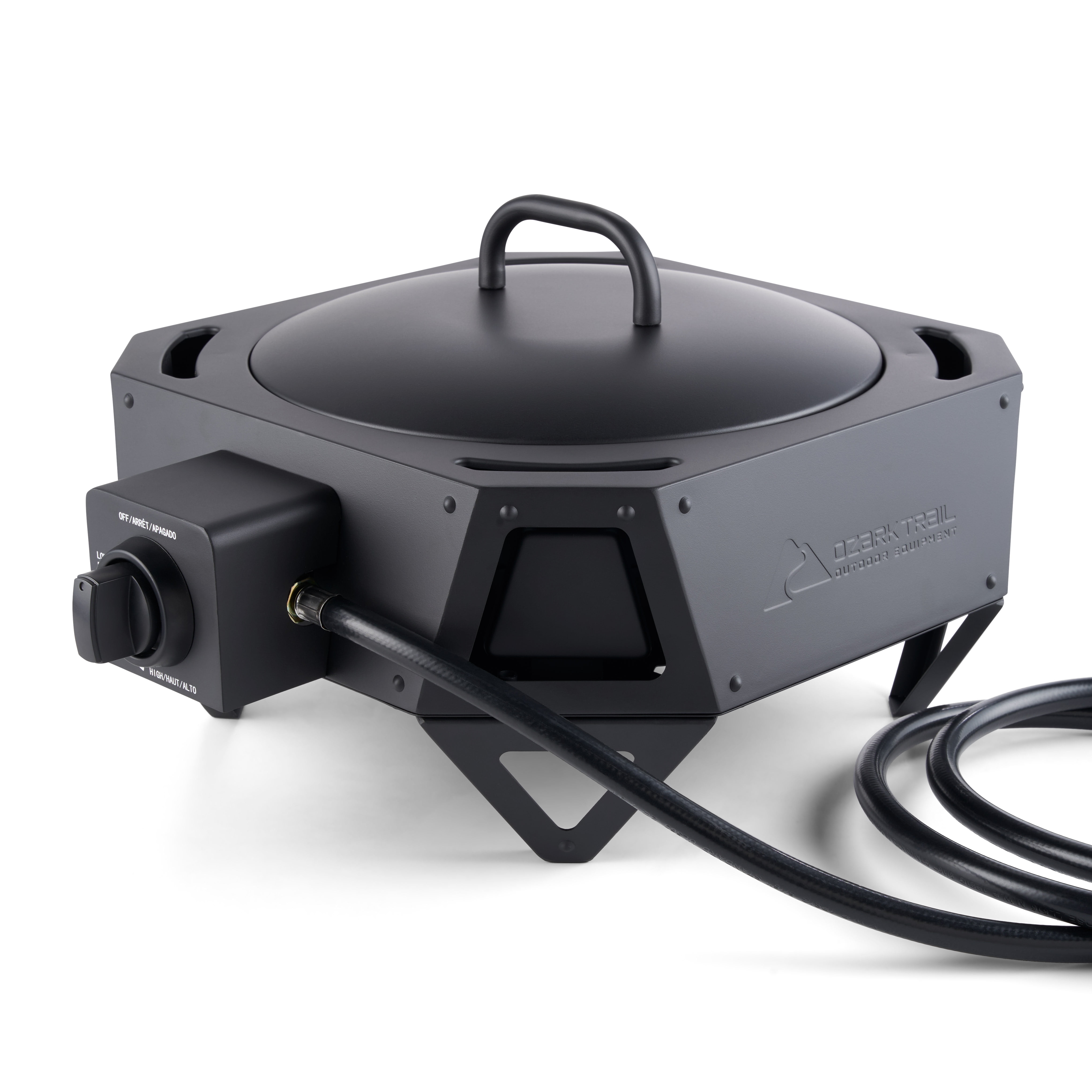 Ozark Trail 15" 54,000 BTU Propane Black Steel Portable Fire Pit with Locking Lid - Image 11