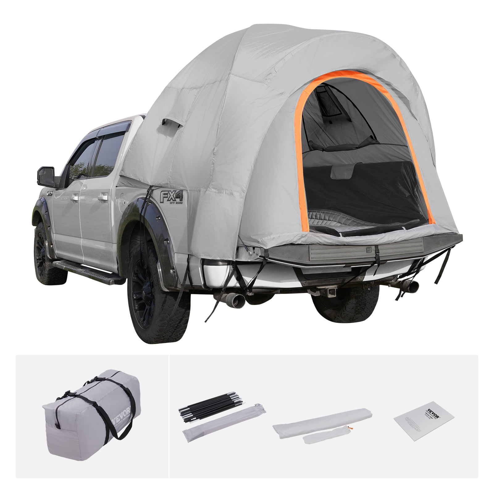 VEVOR Truck Tent 6.4'-6.7' Waterproof Spacious Pickup Truck Bed Tent with Rainfly Carry Bag for Camping Traveling Outdoor - Image 4