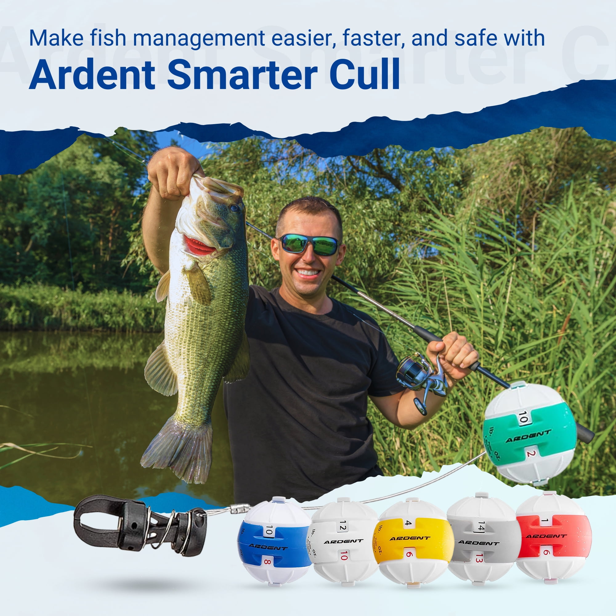 Ardent Smarter Cull, 6-Ball 2-Stage Culling Balls with Smart Clips, Quick and Easy to Use, Reduce Fish Stress and Injury, Bass Fishing Accessories and Supplies, Made in the USA - Image 10