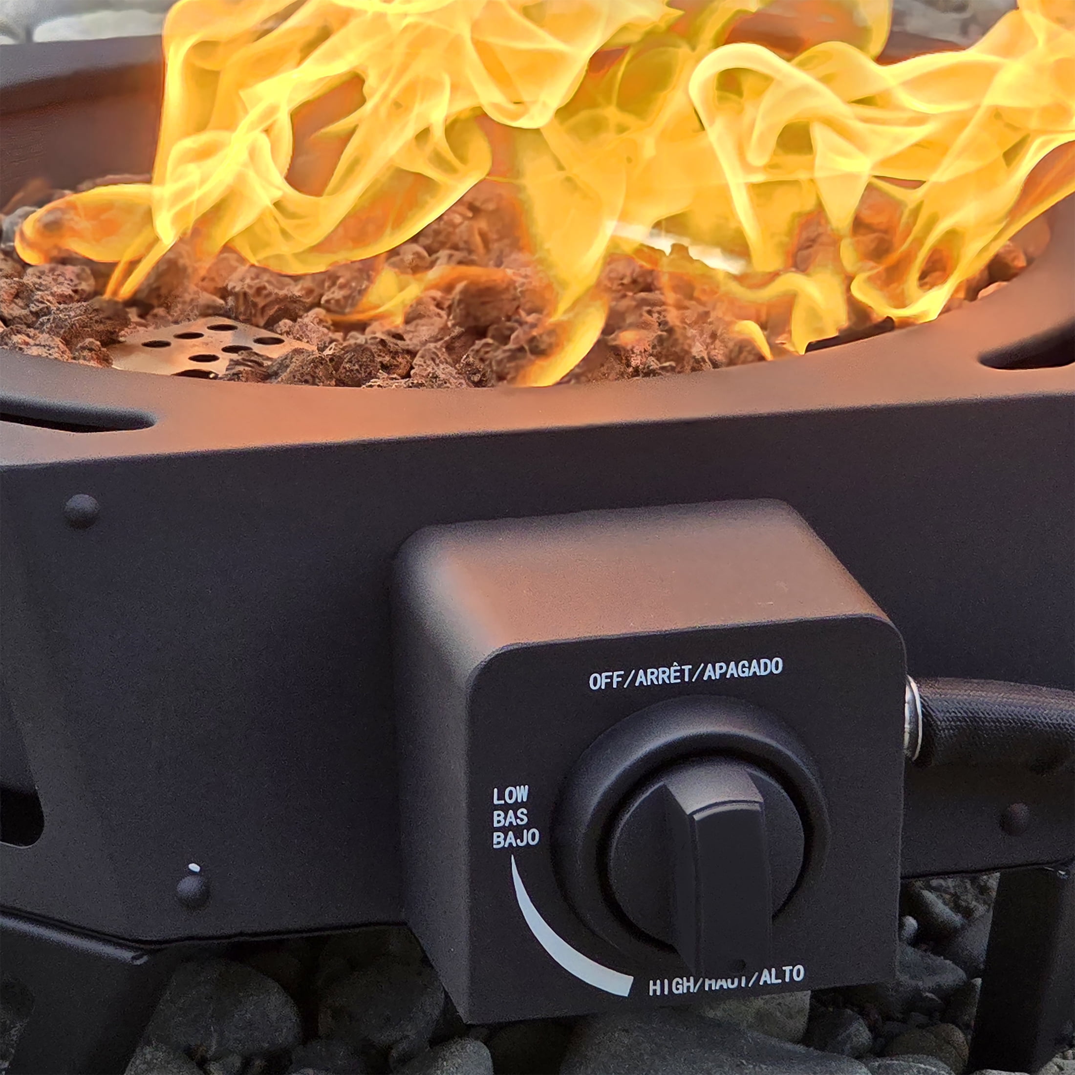 Ozark Trail 15" 54,000 BTU Propane Black Steel Portable Fire Pit with Locking Lid - Image 16