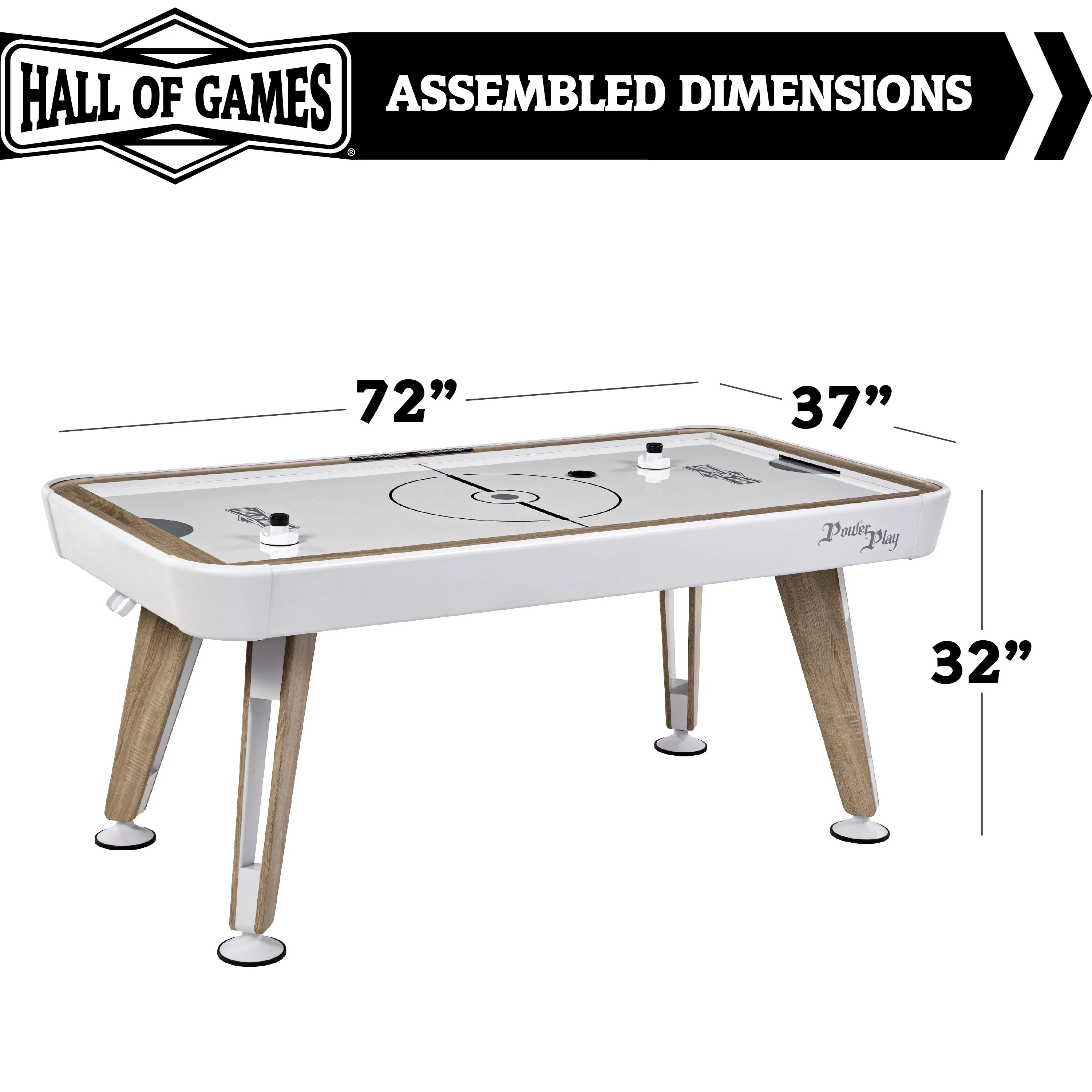 72" 2-in-1 Combo Game, Air Hockey, Table Tennis Table Top, by Hall of Games - Image 3