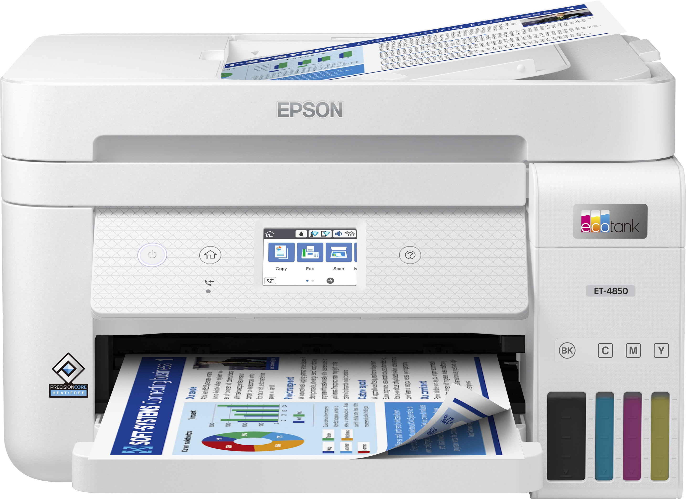 Epson EcoTank ET-4850 Supertank Wireless All-in-One Color Inkjet PRINTER, 4800 x 1200 dpi, 15 ppm, Home Office, Print Scan Copy Fax, Auto 2-Sided Printing, White, Bundle Printer Cable - Image 9