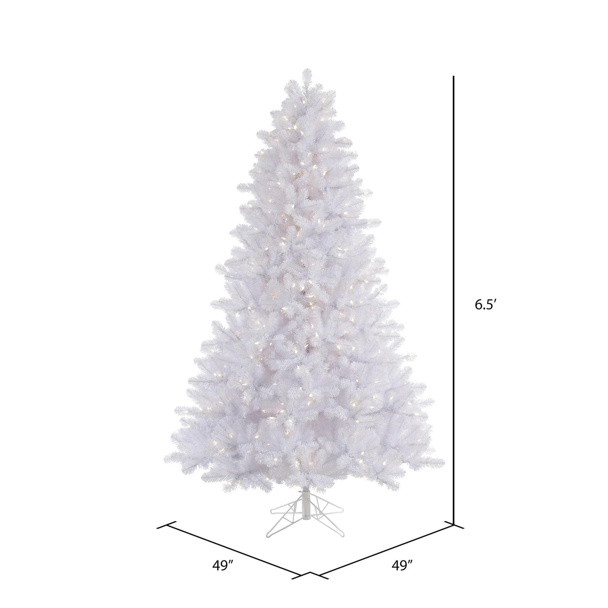 Vickerman 6.5' Crystal White Pine Artificial Christmas Tree, Warm White LED Lights - Image 3
