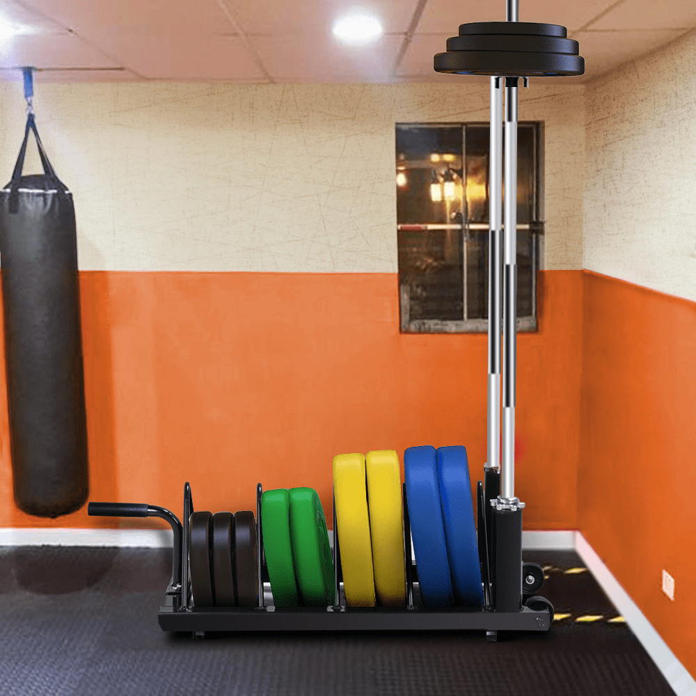 Alden Design Standard Weight Rack Plate Horizontal Olympic Bumper Plate Rack - Image 3