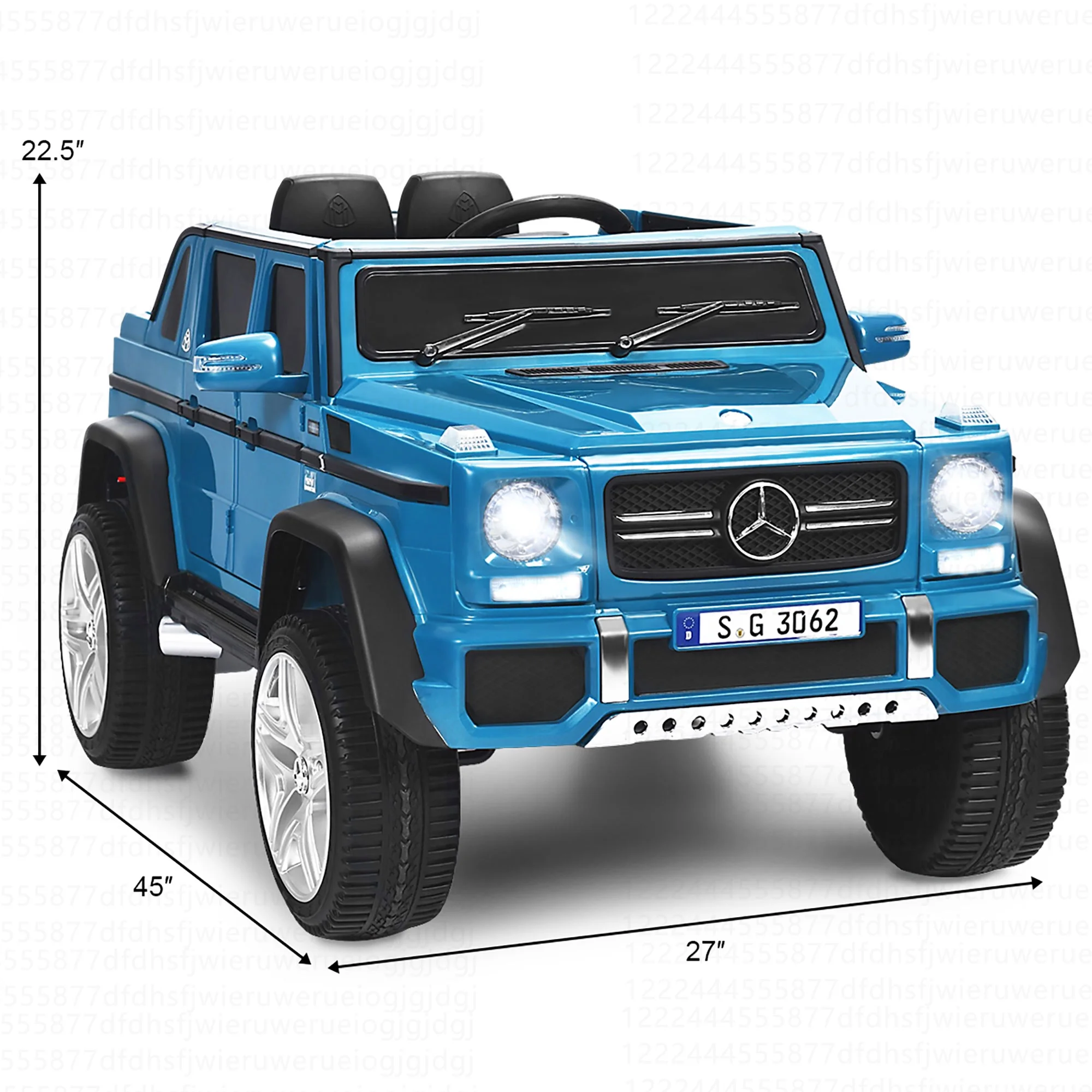 Costway Mercedes Benz 12V Electric Kids Ride On Car RC Remote Control W/Trunk, Blue - Image 3