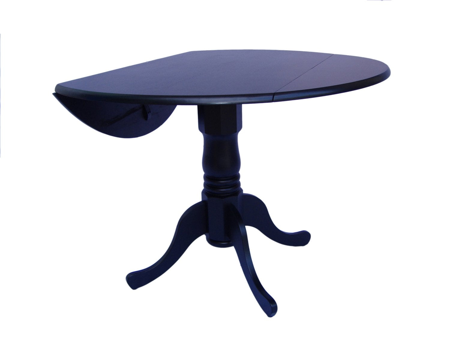 International Concepts 42" Round Dual Drop Leaf Dining Table in Black - Image 4