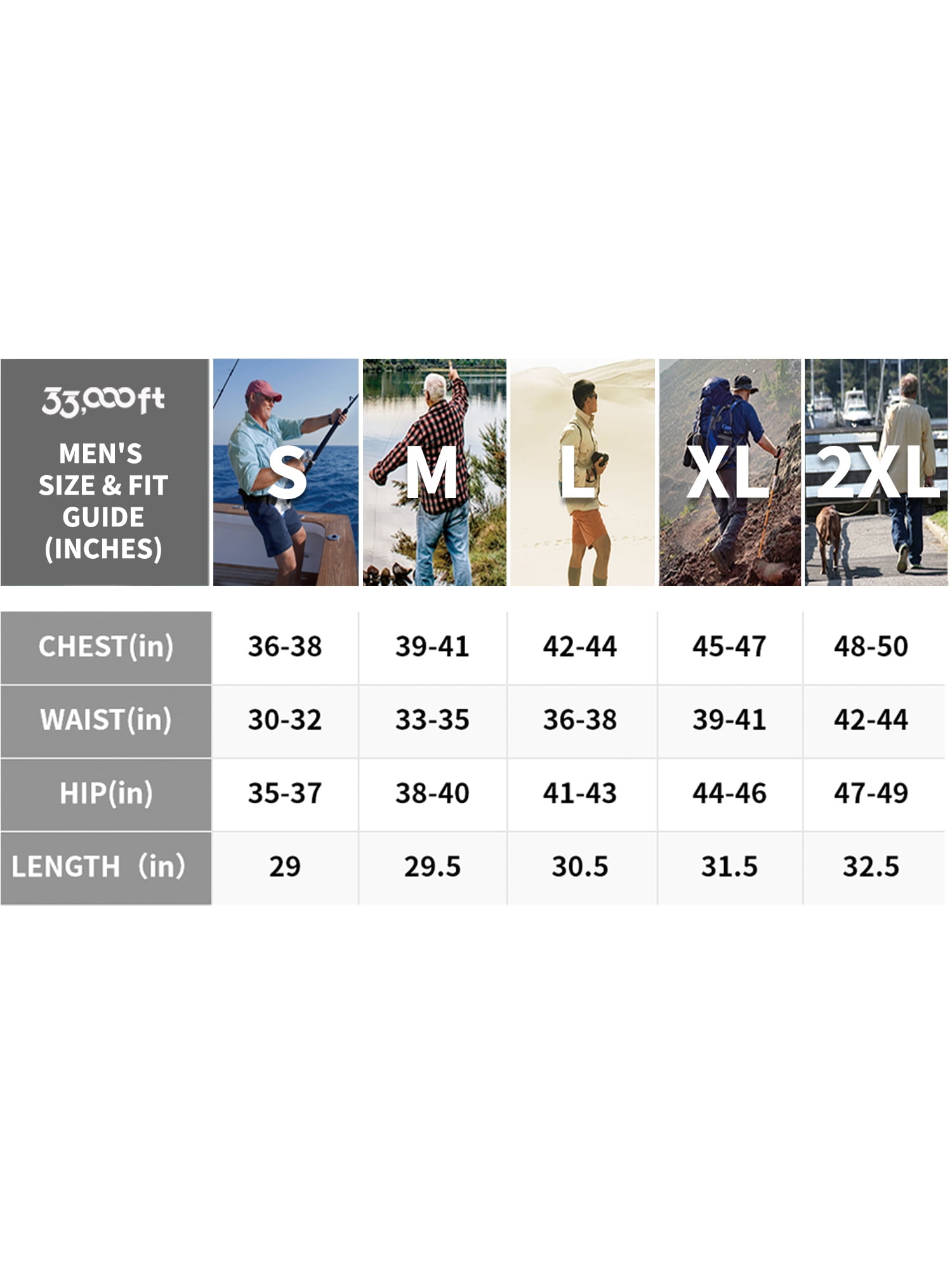 33,000ft Men's Long Sleeve Sun Protection Shirt UPF 50+ UV Quick Dry Cooling Fishing Shirts for Travel Camping Hiking White Large - Image 5