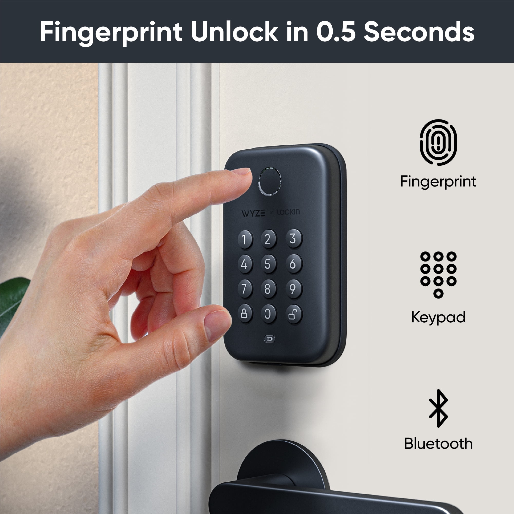 Restored Wyze Smart Lock Bolt with Fingerprint Keyless Entry and Auto Lock (Refurbished) - Image 8