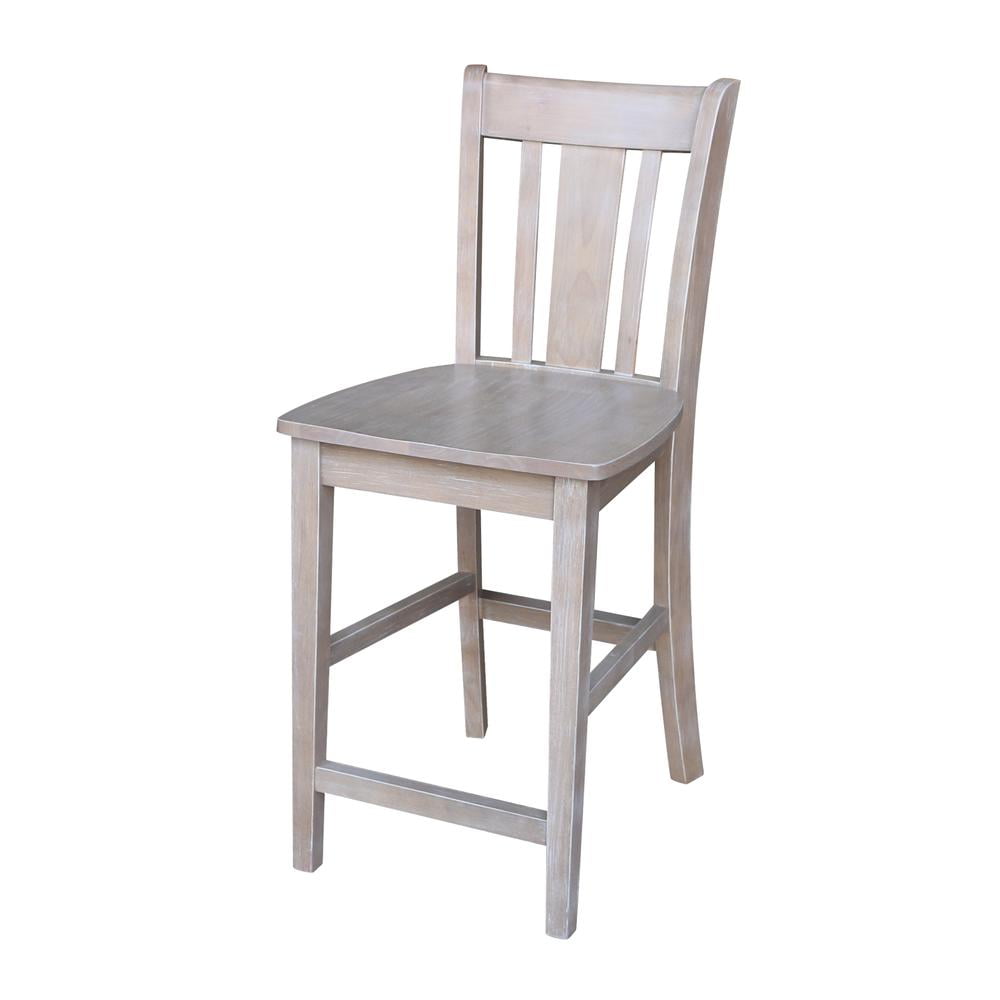 International Concepts San Remo 24" Counter Height Stool in Washed Gray Taupe - Image 6
