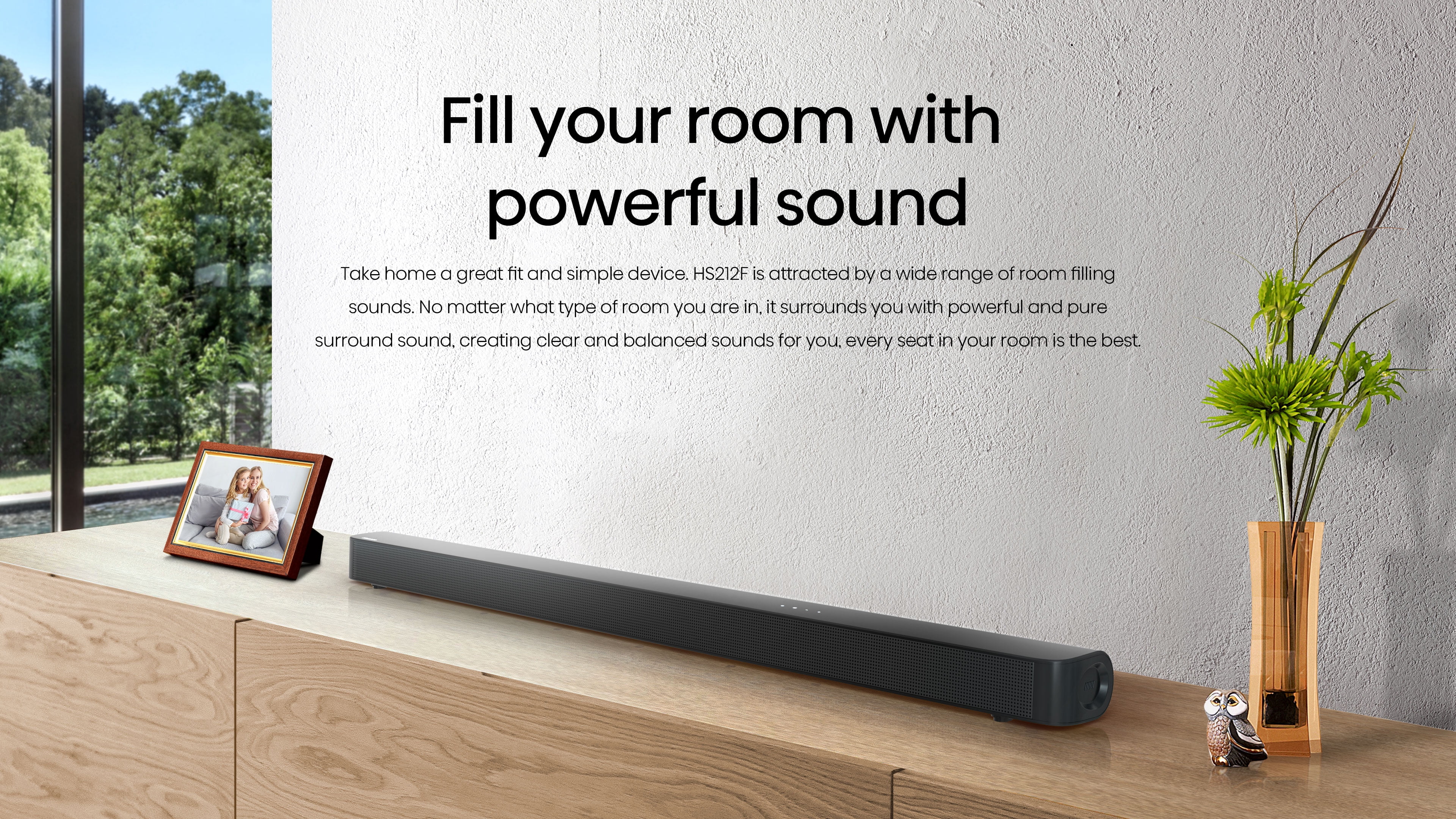 Hisense HS212F 2.1 Channel Sound Bar with Wireless Subwoofer, 120W, Dolby Audio, Pure Surround, Ezplay Support, Roku TV Ready, Bluetooth, HDMI ARC/Optical/AUX/USB (Model HS212F) Black - Image 6