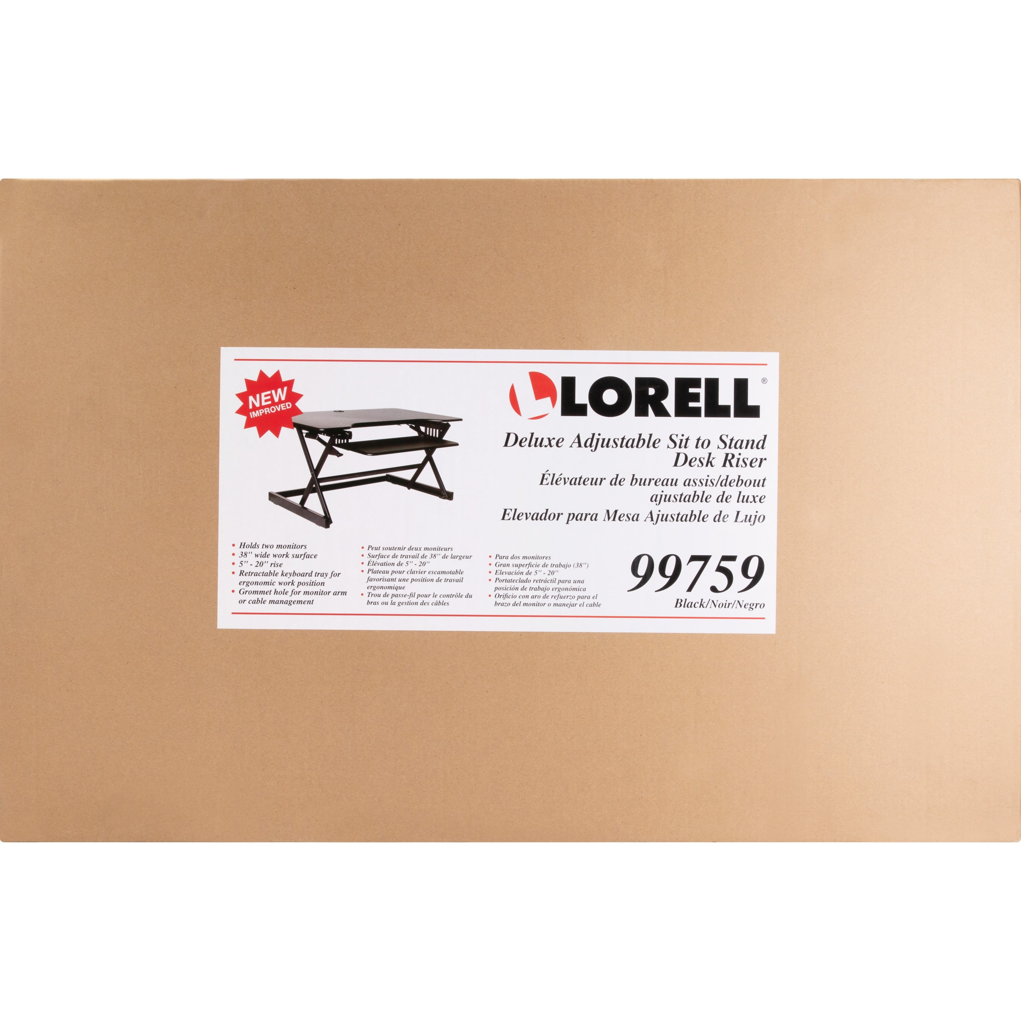 Lorell, LLR99759, Deluxe Adjustable Desk Riser, 1 Each, Black - Image 4
