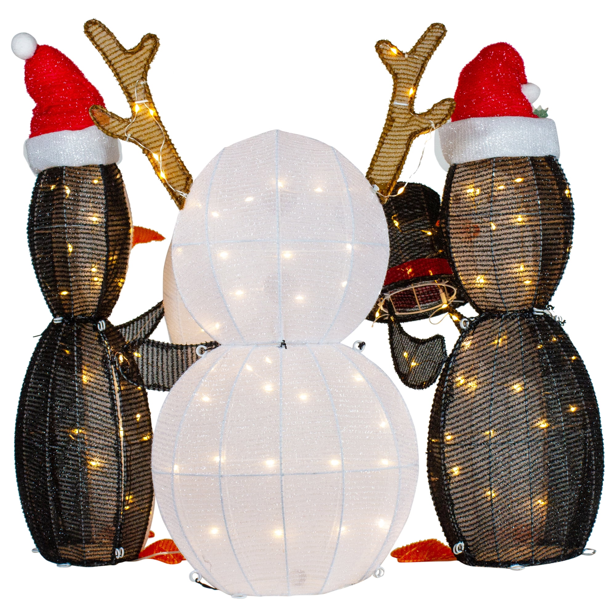 Northlight LED Lighted Penguins Building Snowman Outdoor Christmas Decoration - 35" - Set of 3 - Image 3