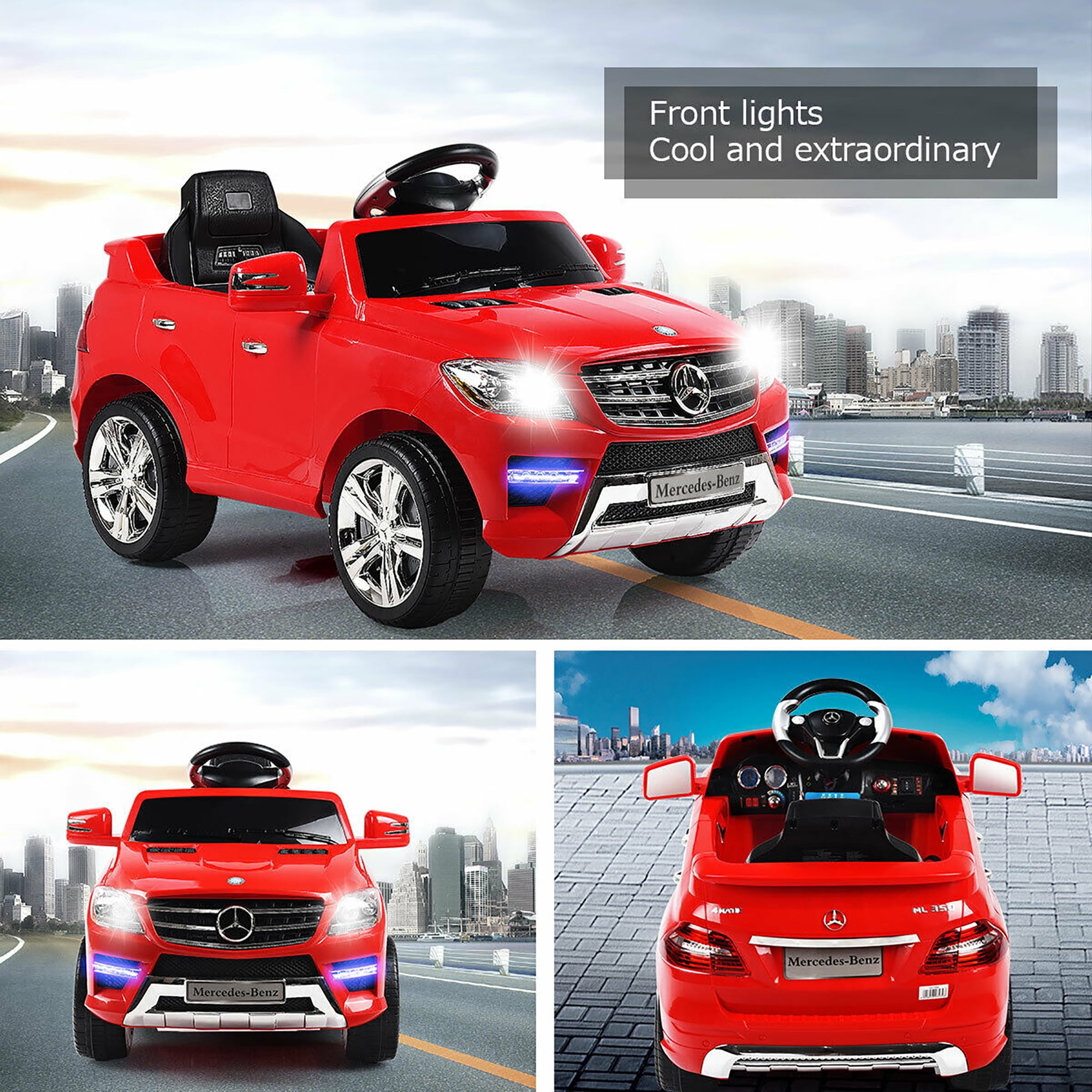 Costway Mercedes Benz ML350 6V Electric Kids Ride On Car Licensed MP3 RC Remote Control Red - Image 5
