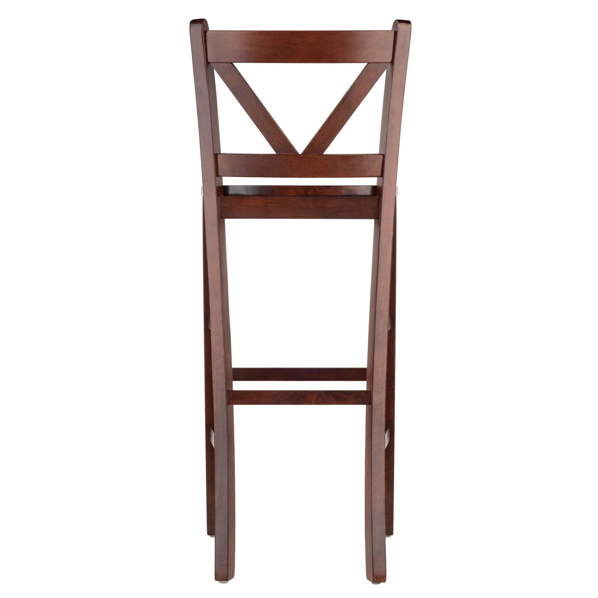 Winsome Wood Victor 30" V-Back Bar Stool, Set of 2, Walnut Finish - Image 5